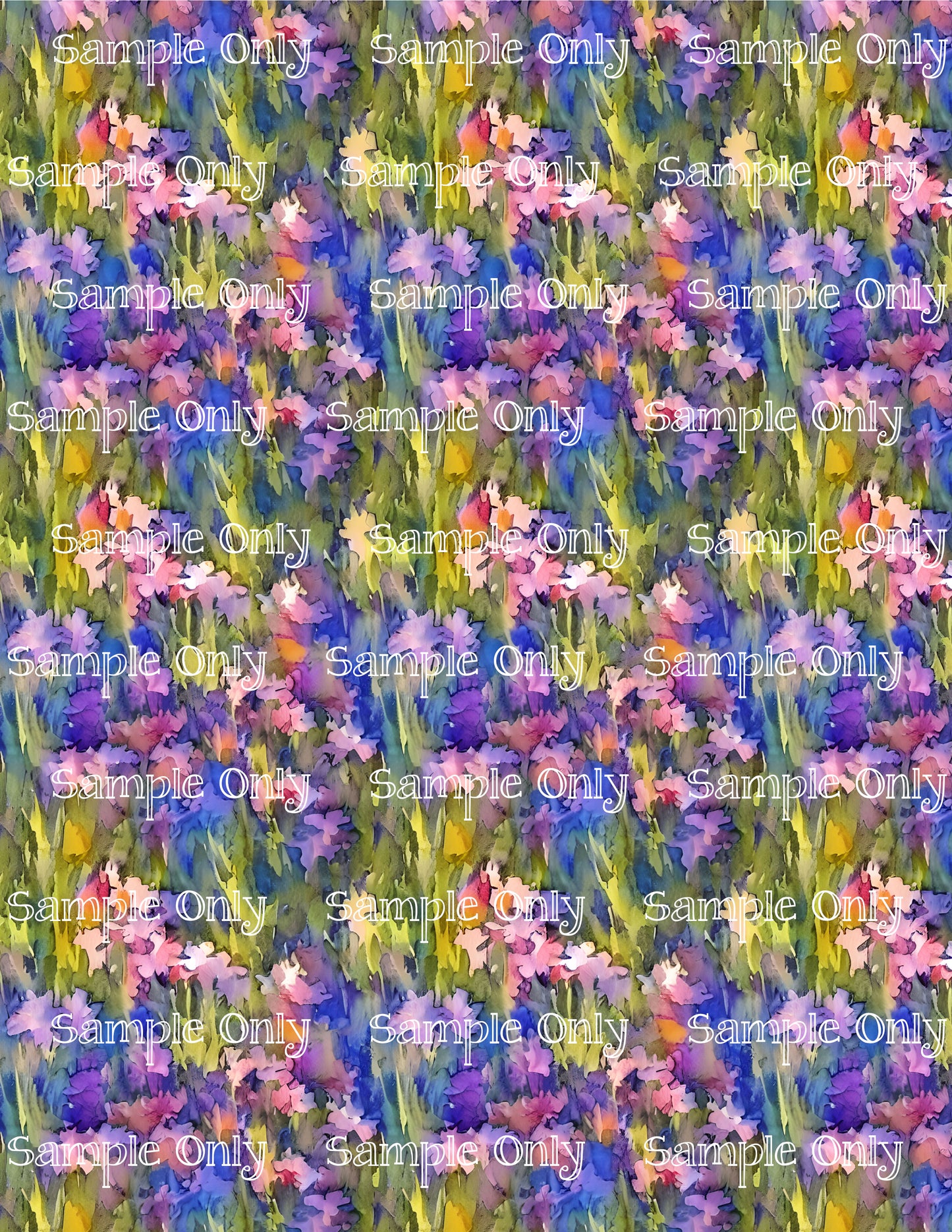 Impressionist Floral Flower Pattern Image Sheet For Polymer Clay Transfer Decal DIGITAL FILE OR PRINTED IFL21