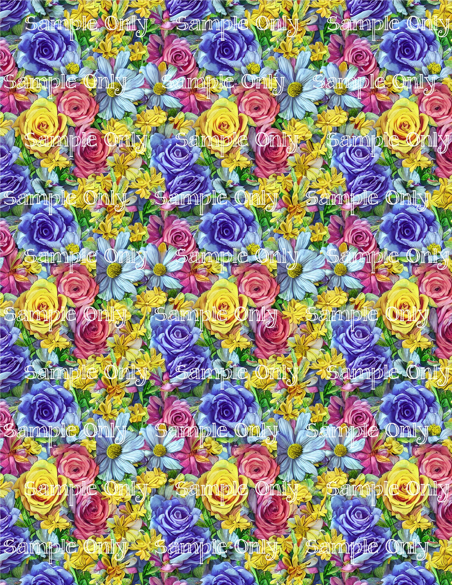 Impressionist Floral Flower Pattern Image Sheet For Polymer Clay Transfer Decal DIGITAL FILE OR PRINTED IFL30