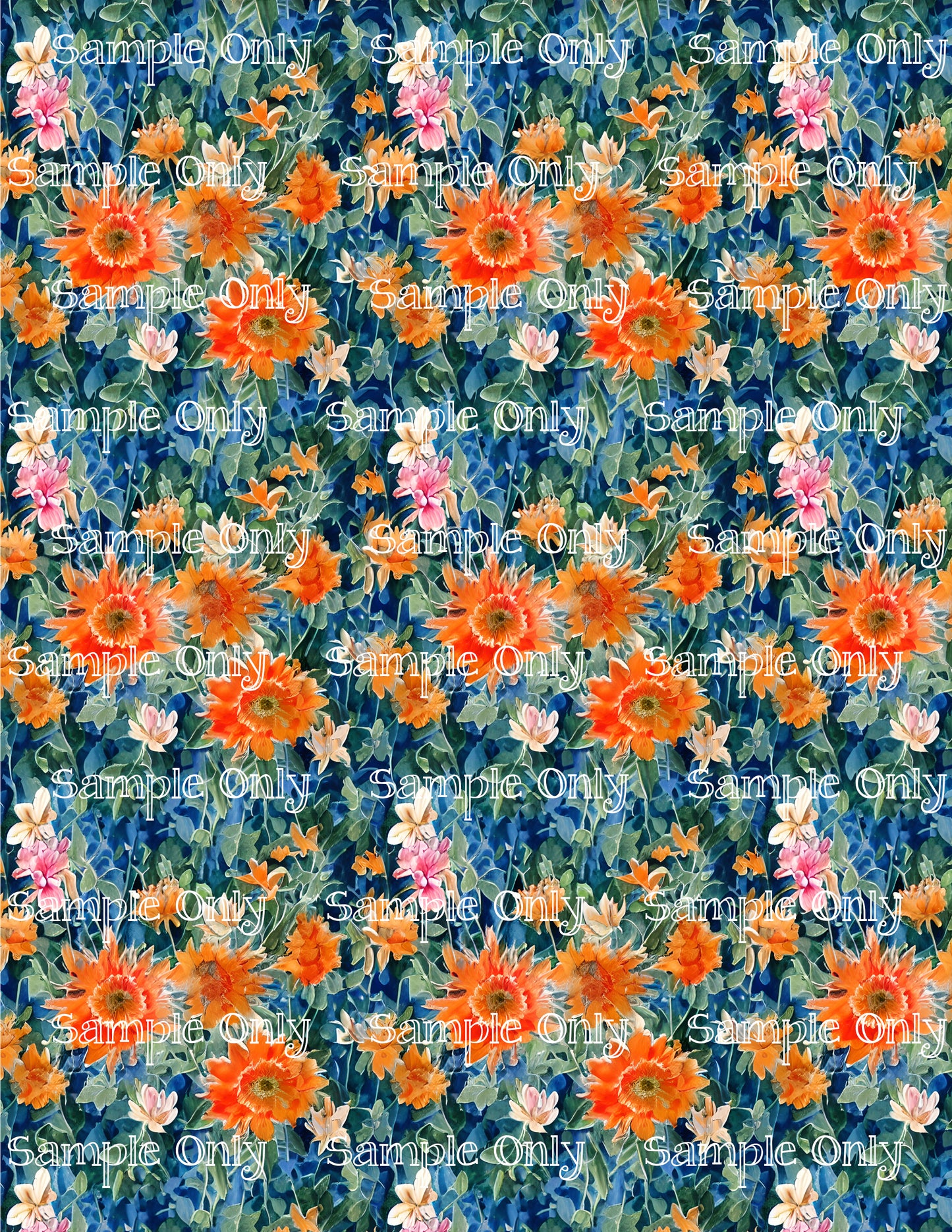 Impressionist Floral Flower Pattern Image Sheet For Polymer Clay Transfer Decal DIGITAL FILE OR PRINTED IFL31