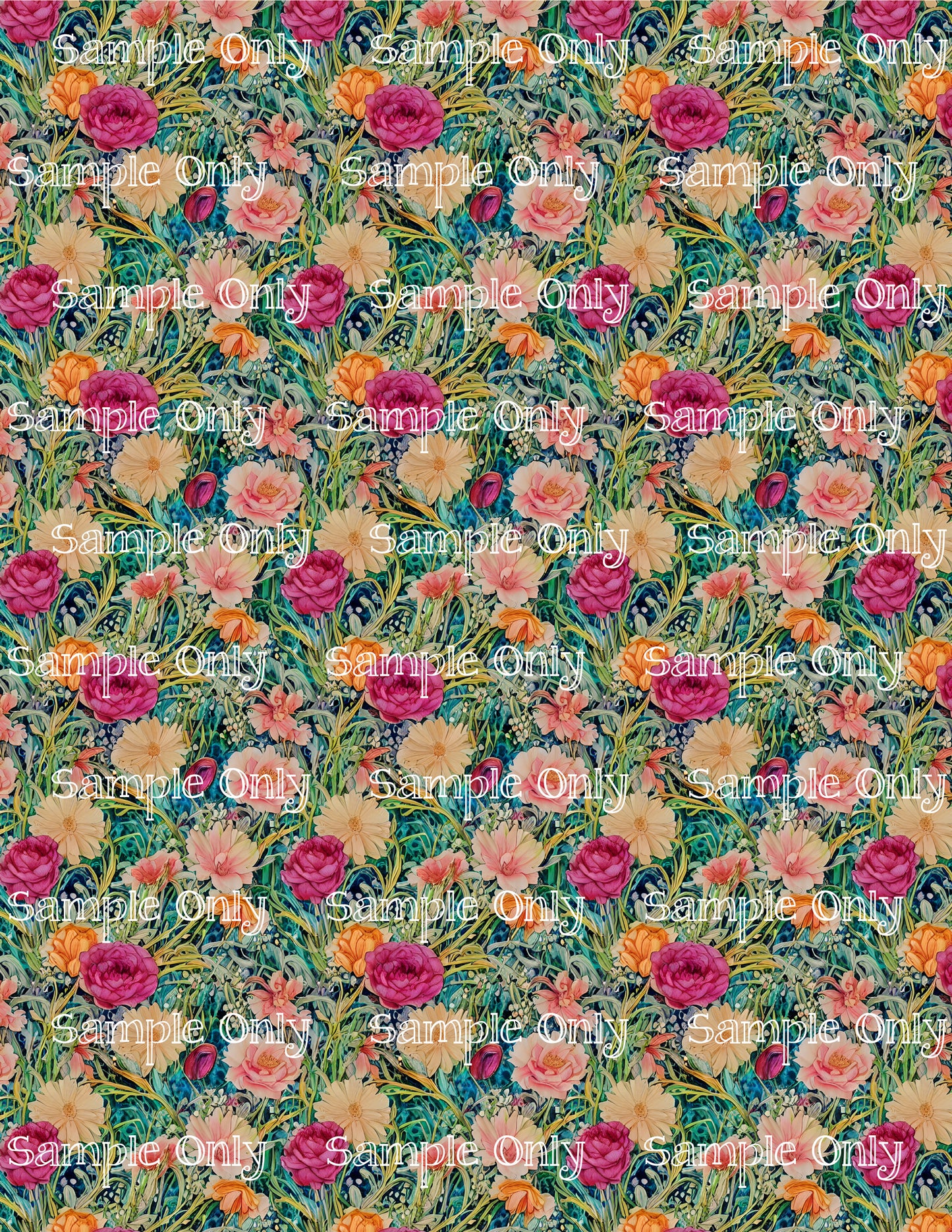 Impressionist Floral Flower Pattern Image Sheet For Polymer Clay Transfer Decal DIGITAL FILE OR PRINTED IFL36