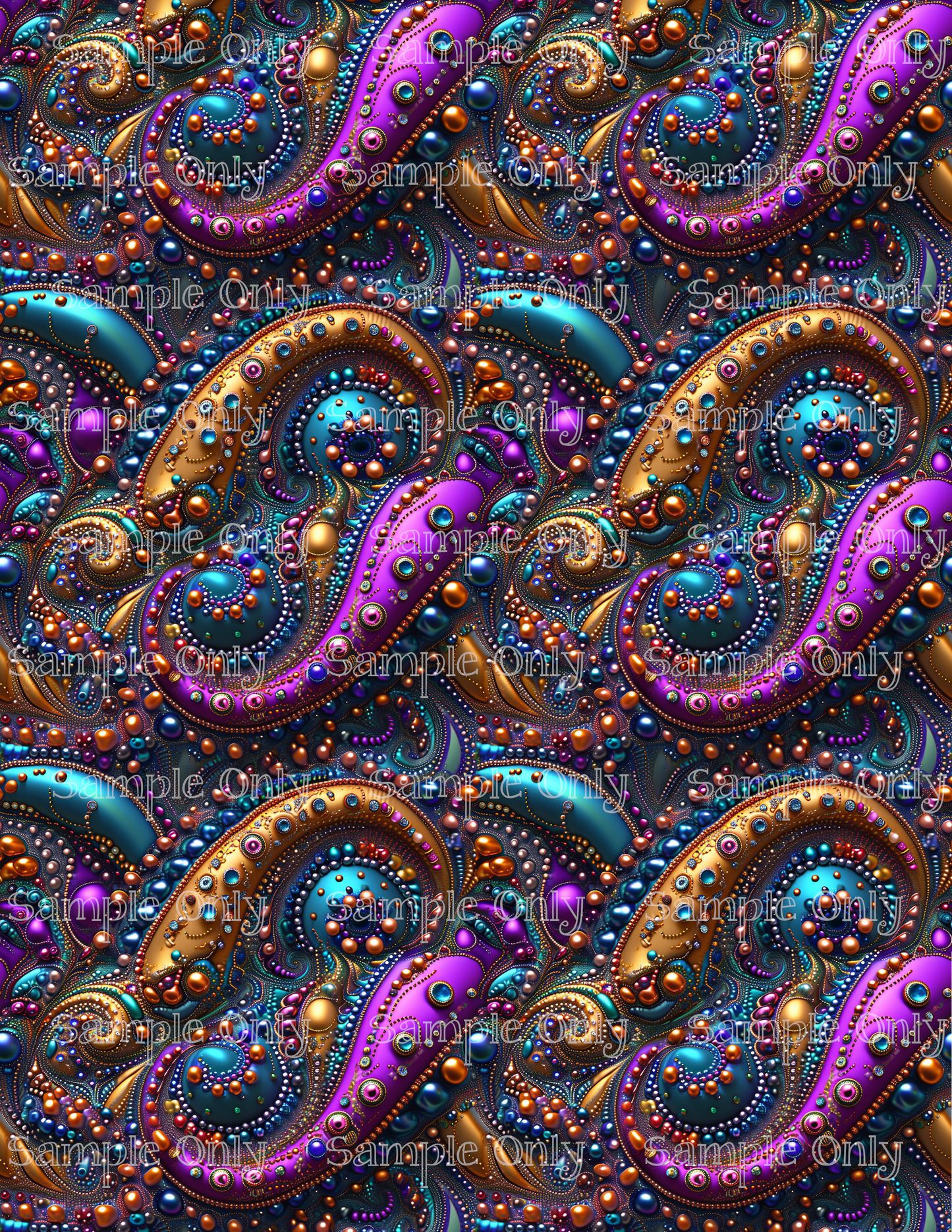 Fancy Mardi Gras Beads Set-09 Pattern Image Sheet For Polymer Clay Transfer Decal DIGITAL FILE OR PRINTED