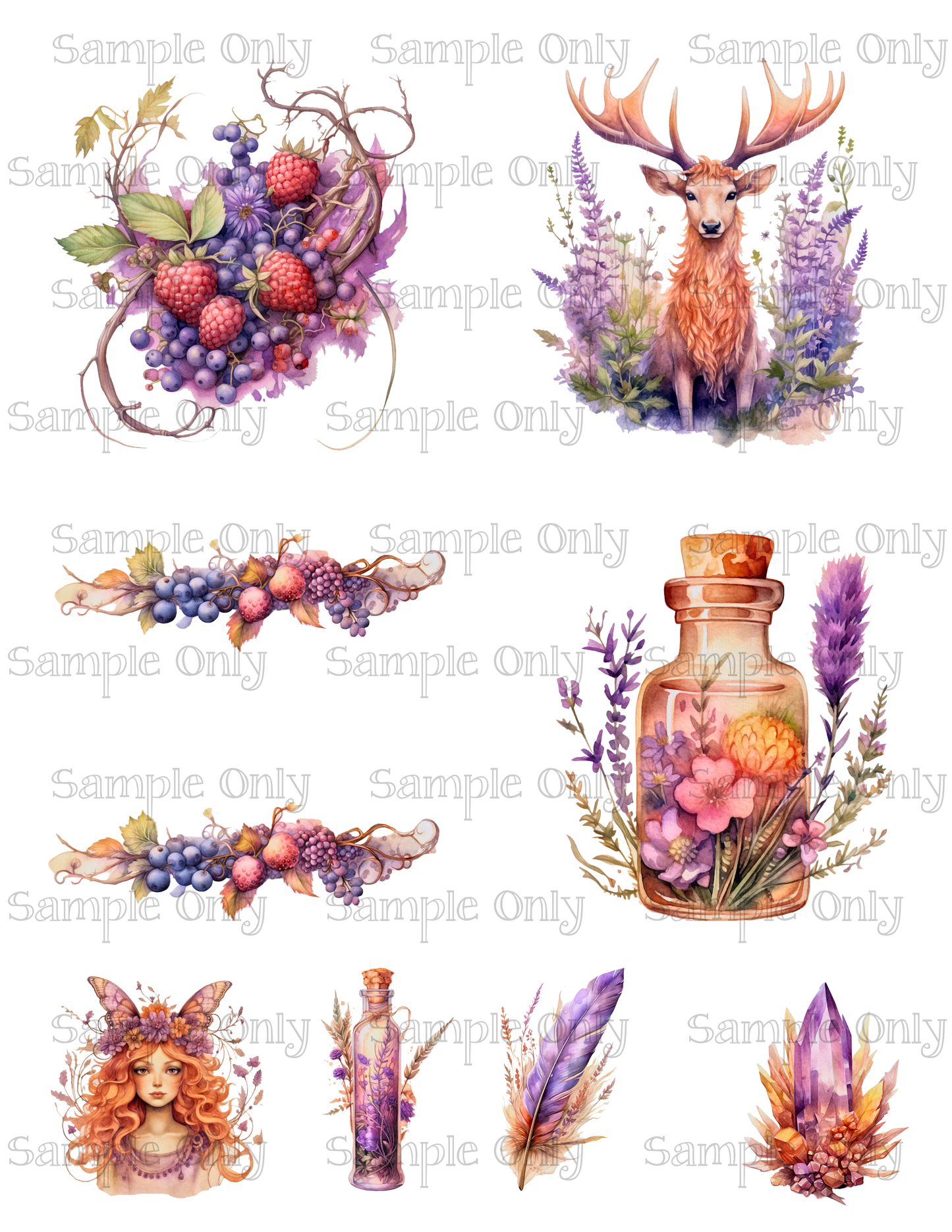 3.5 Inch Pagan Festival Set-04 Image Sheet For Polymer Clay Transfer Decal DIGITAL FILE OR PRINTED