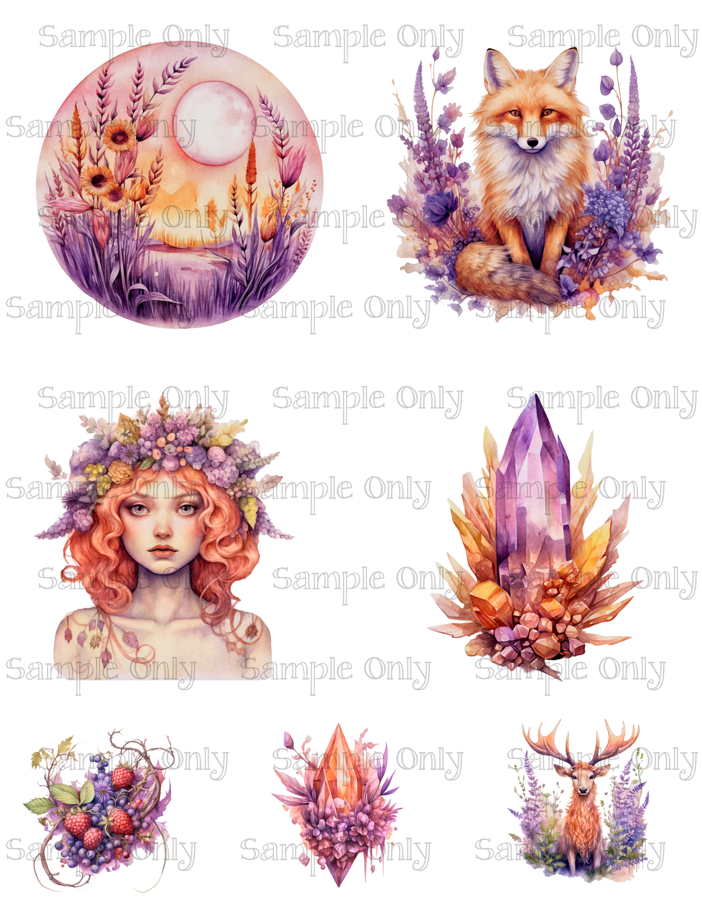 3.5 Inch Pagan Festival Set-05 Image Sheet For Polymer Clay Transfer Decal DIGITAL FILE OR PRINTED