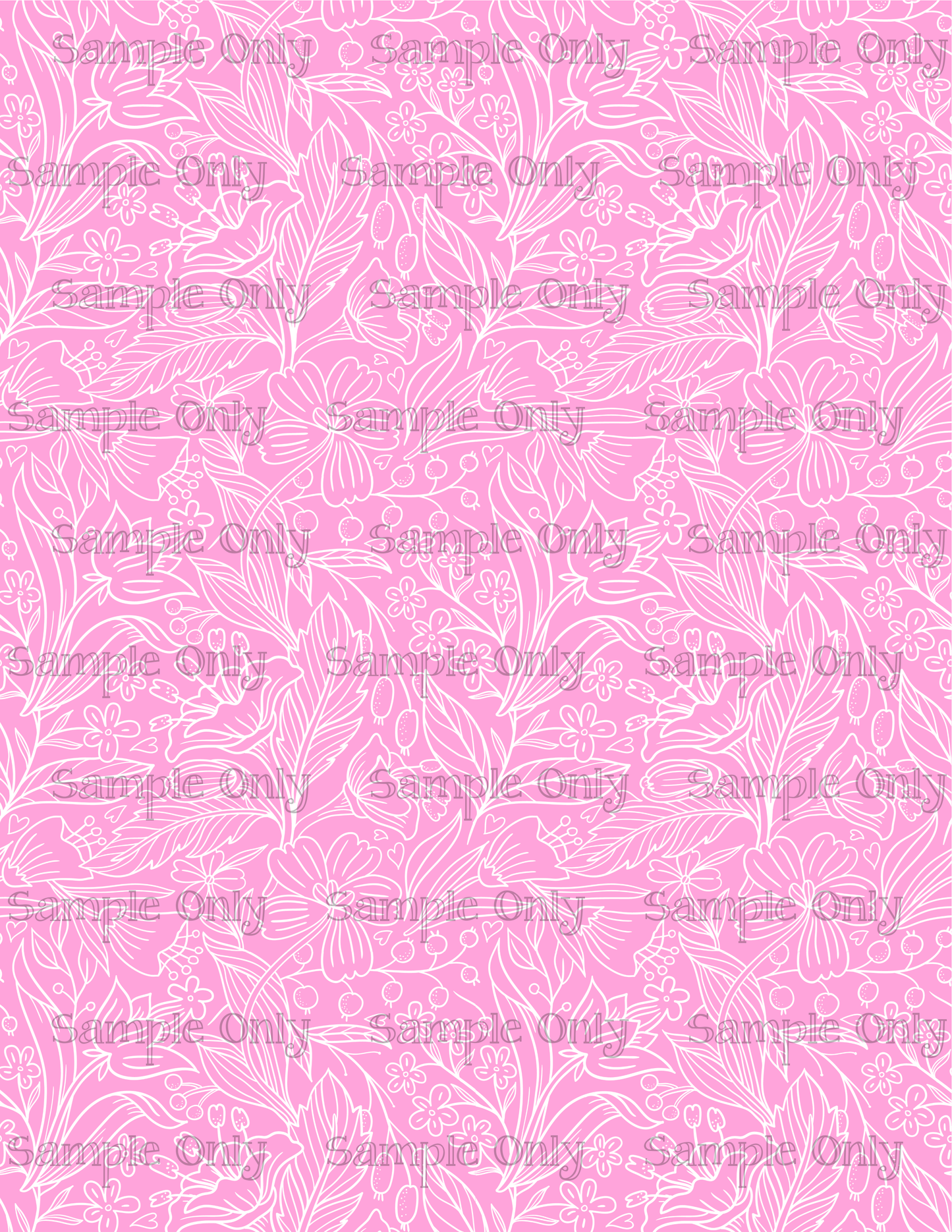 Pink Line Art Floral Pattern Set-01 Image Sheet For Polymer Clay Transfer Decal DIGITAL FILE OR PRINTED