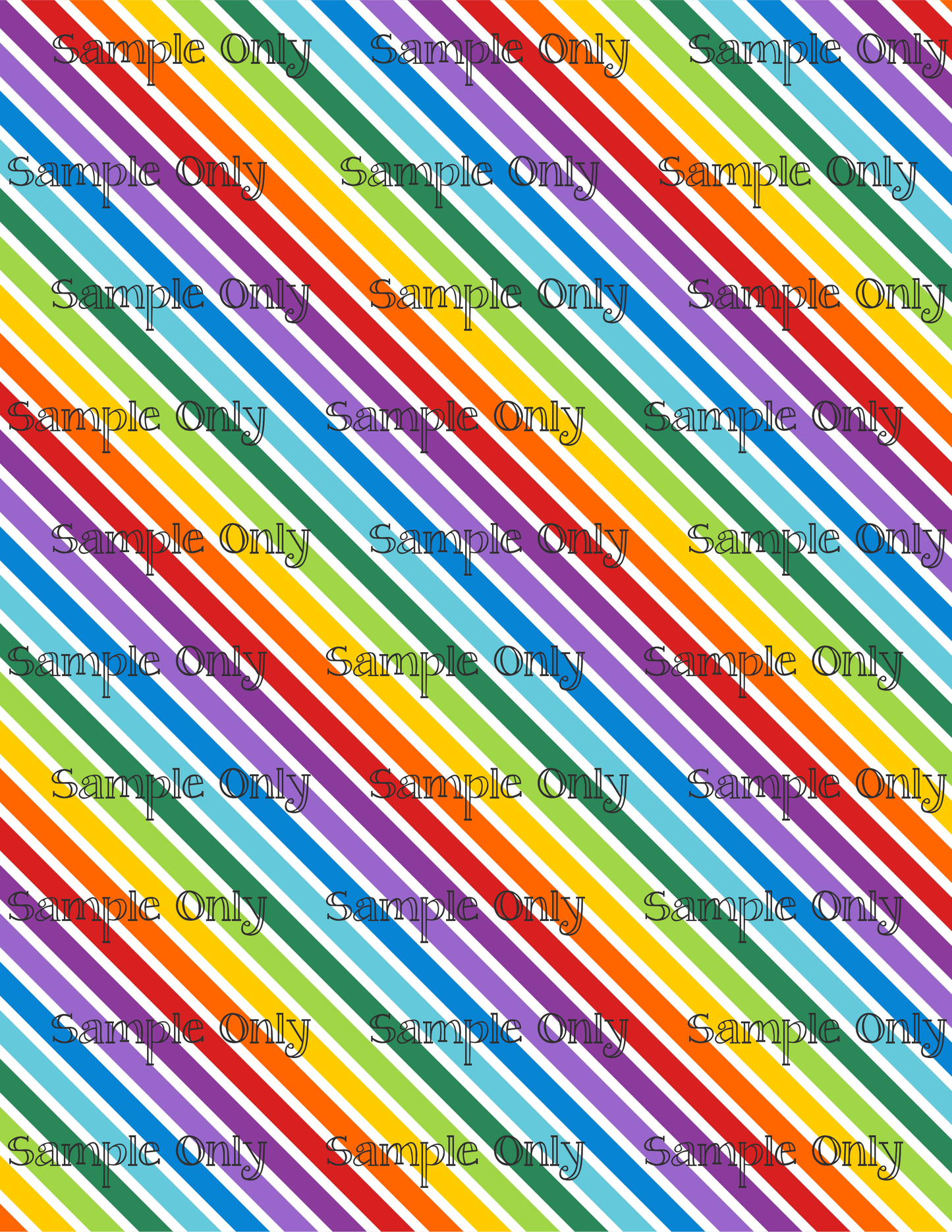 Rainbow and White Diagonal Stripes Pattern Image Sheet For Polymer Clay Transfer Decal DIGITAL FILE OR PRINTED