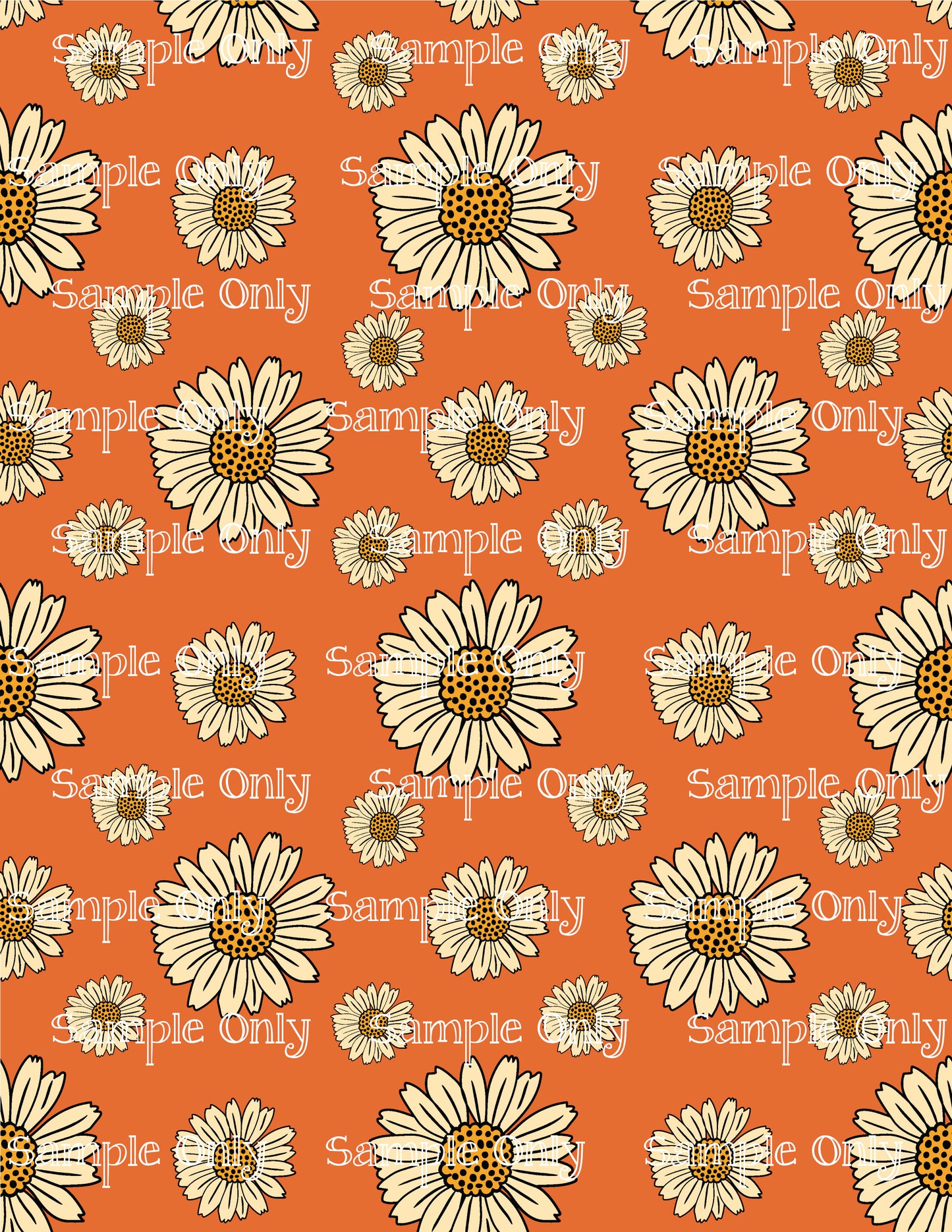 Retro Boho Daisy Floral Pattern Image Sheet For Polymer Clay Transfer Decal DIGITAL FILE OR PRINTED RT08