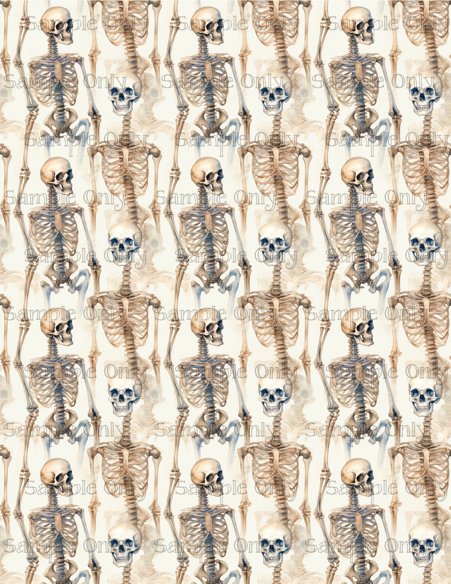 Halloween Skeleton Image Sheet For Polymer Clay Transfer Decal DIGITAL FILE OR PRINTED