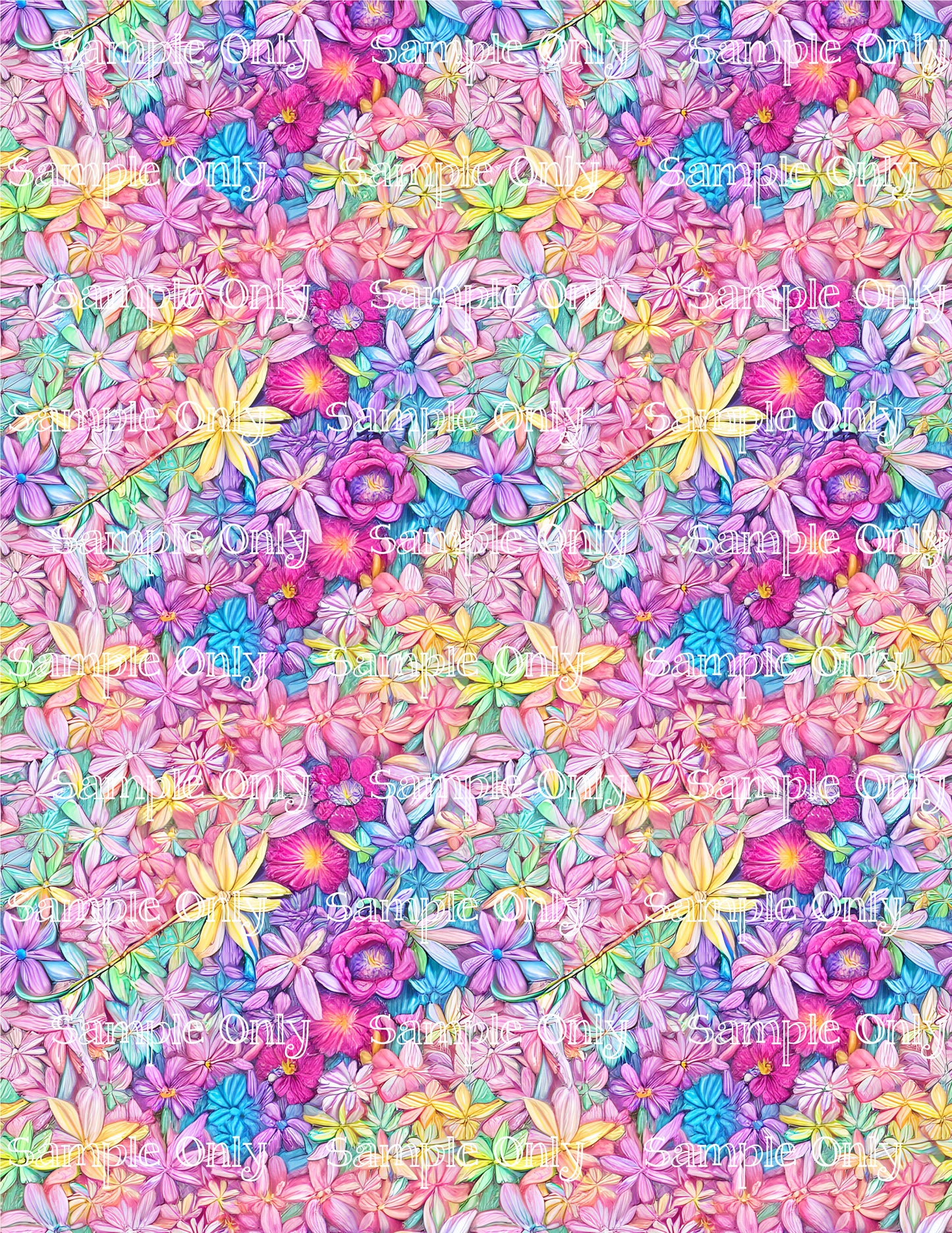 Spring Meadow Flowers Floral Pattern Image Sheet For Polymer Clay Transfer Decal DIGITAL FILE OR PRINTED SM01