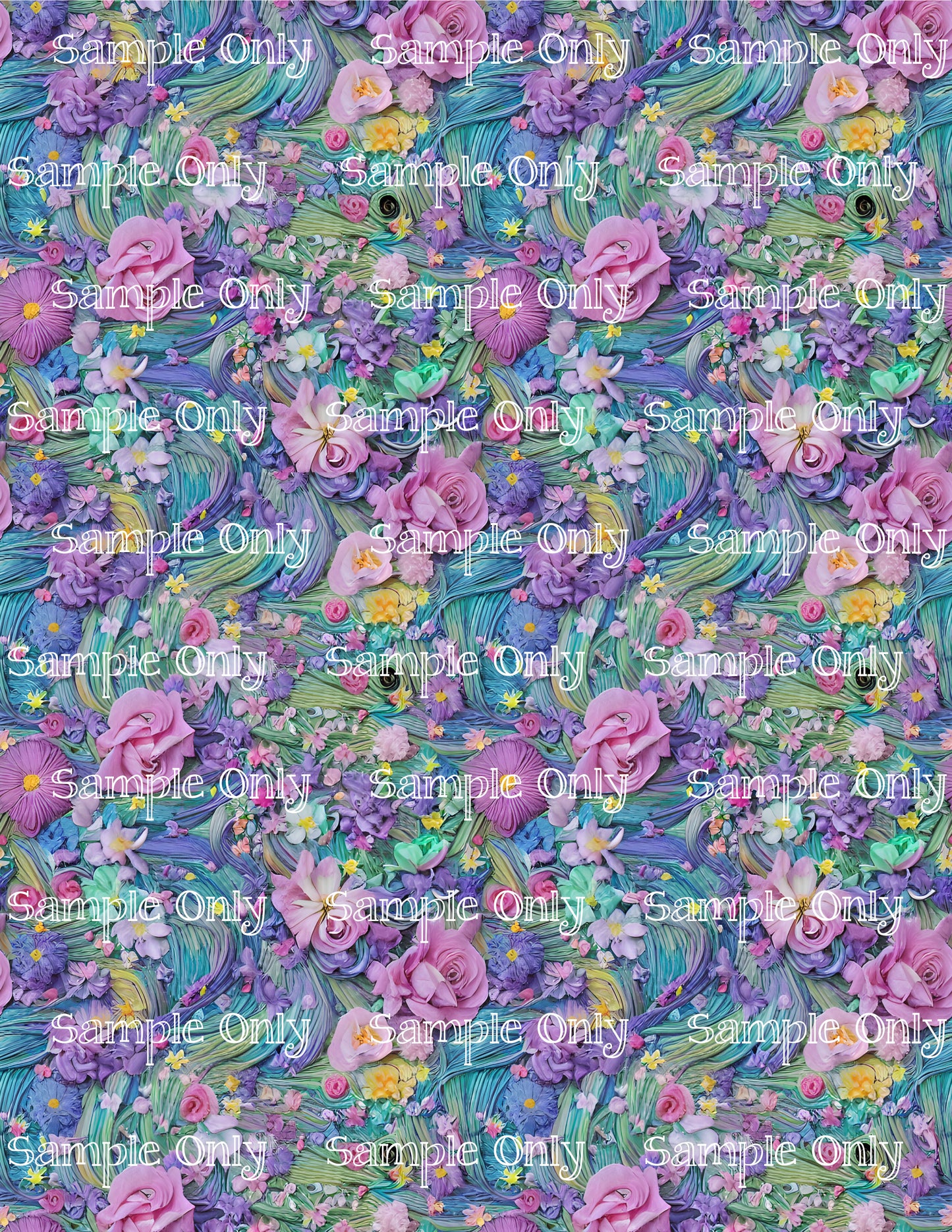 Spring Meadow Flowers Floral Pattern Image Sheet For Polymer Clay Transfer Decal DIGITAL FILE OR PRINTED SM02
