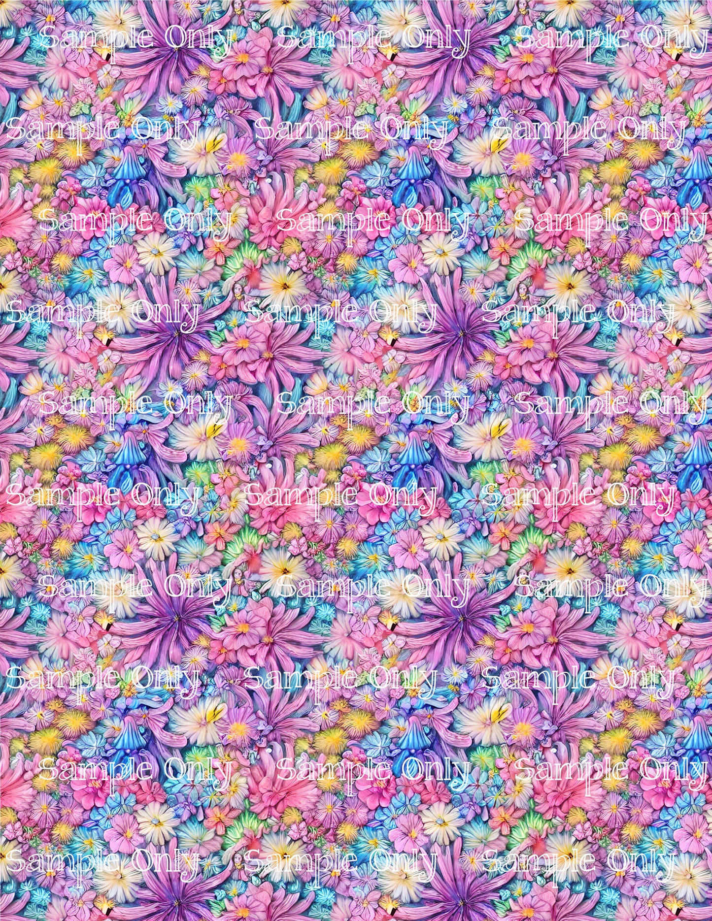 Spring Meadow Flowers Floral Pattern Image Sheet For Polymer Clay Transfer Decal DIGITAL FILE OR PRINTED SM03