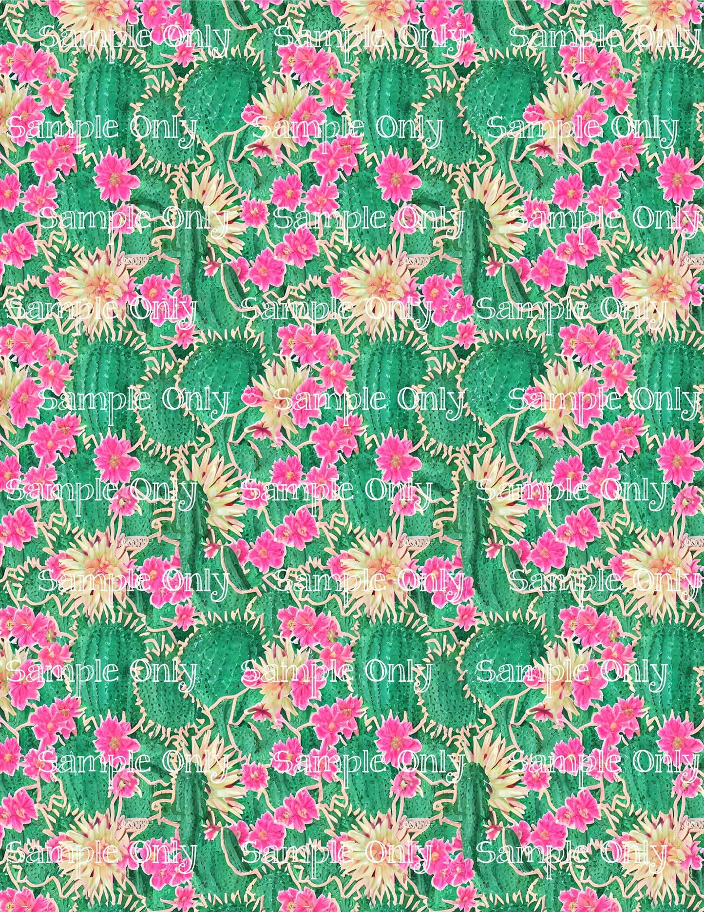 Watercolor Cactus Pattern Image Sheet For Polymer Clay Transfer Decal DIGITAL FILE OR PRINTED WC02