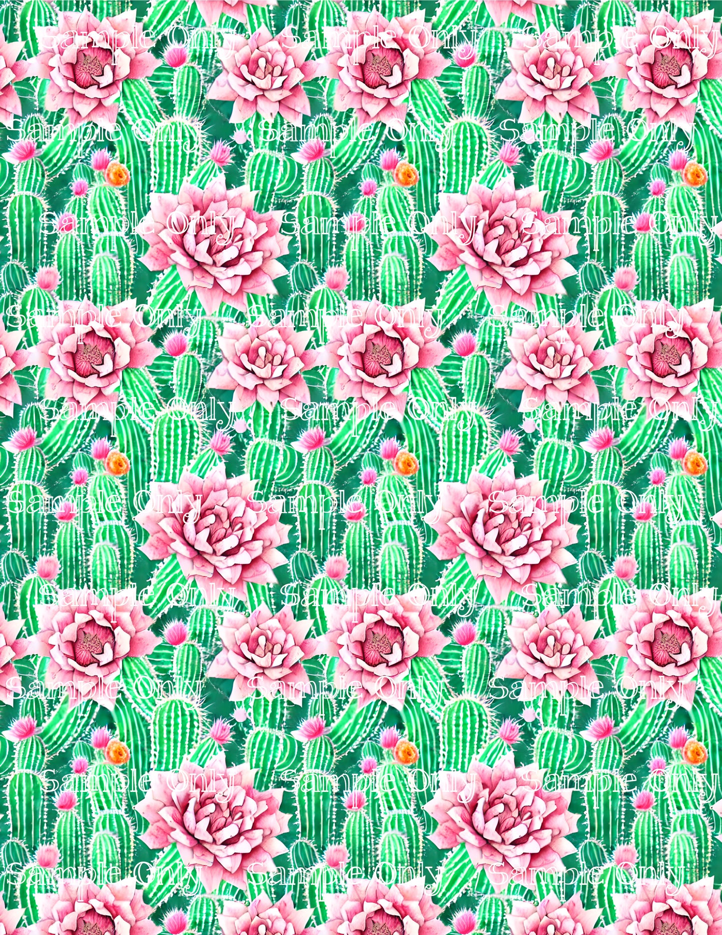 Watercolor Cactus Pattern Image Sheet For Polymer Clay Transfer Decal DIGITAL FILE OR PRINTED WC06