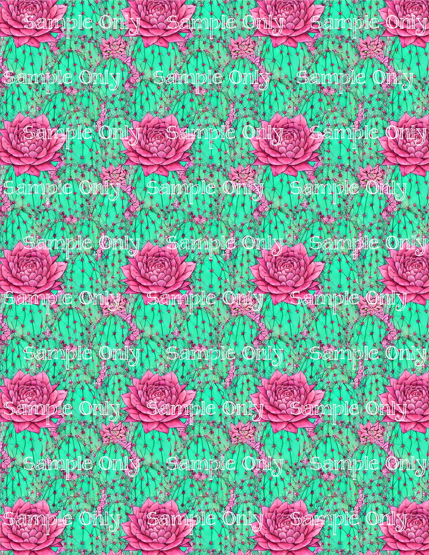 Watercolor Cactus Pattern Image Sheet For Polymer Clay Transfer Decal DIGITAL FILE OR PRINTED WC08