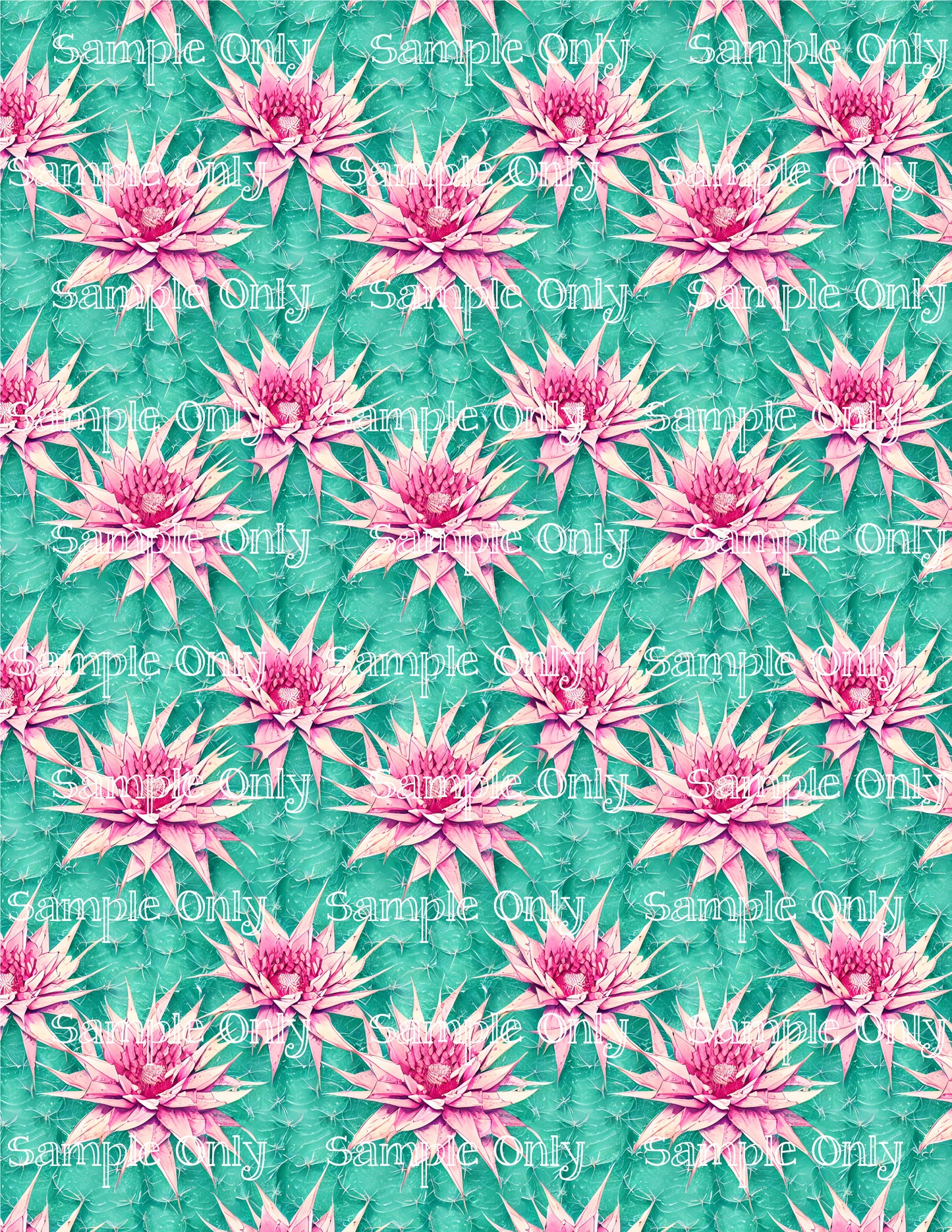 Watercolor Cactus Pattern Image Sheet For Polymer Clay Transfer Decal DIGITAL FILE OR PRINTED WC09