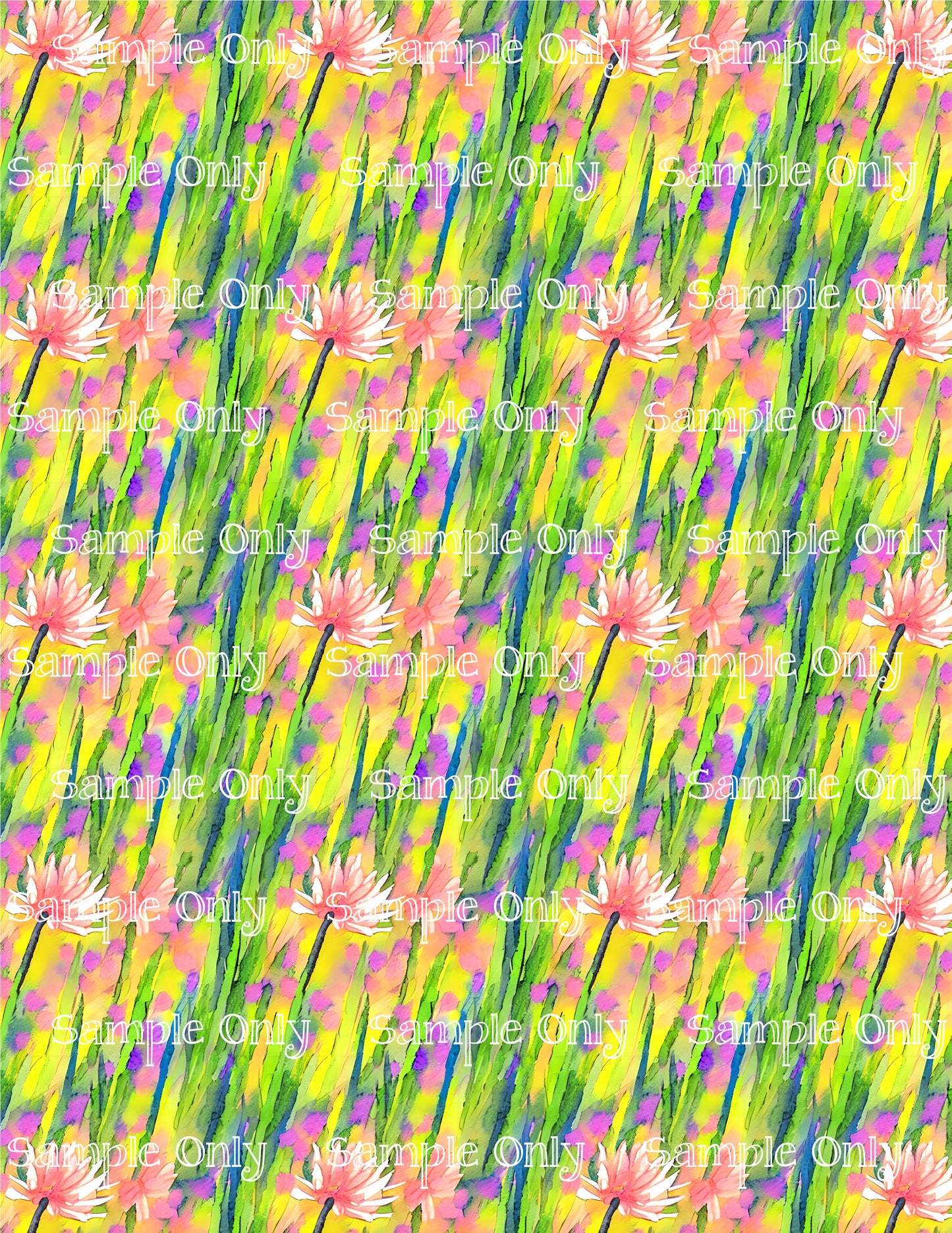 Watercolor Floral Pattern Image Sheet For Polymer Clay Transfer Decal DIGITAL FILE OR PRINTED WCF12