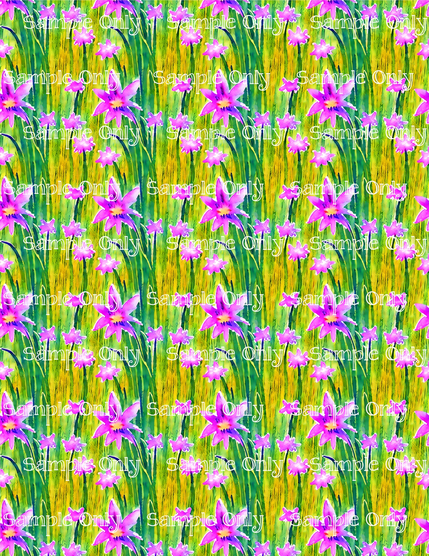 Watercolor Floral Pattern Image Sheet For Polymer Clay Transfer Decal DIGITAL FILE OR PRINTED WCF02