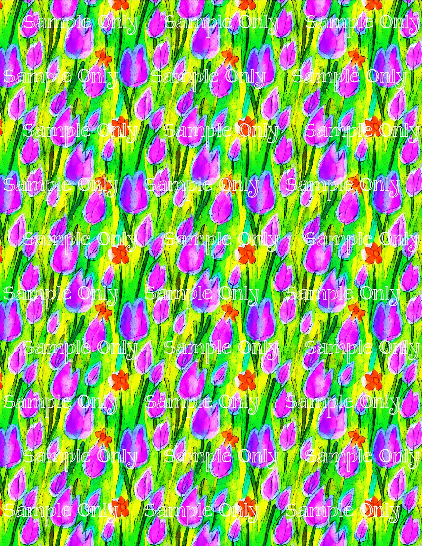 Watercolor Floral Pattern Image Sheet For Polymer Clay Transfer Decal DIGITAL FILE OR PRINTED WCF04