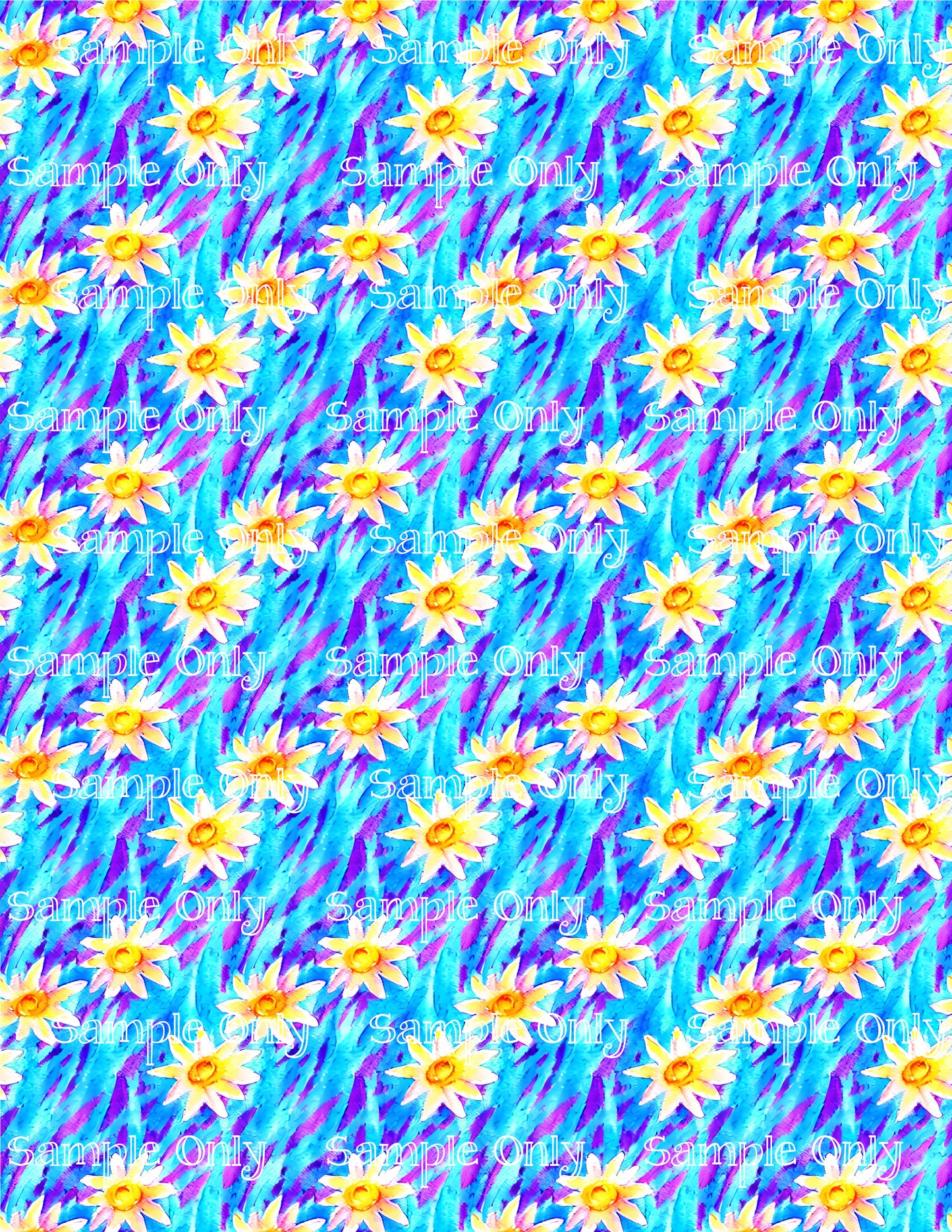 Watercolor Floral Pattern Image Sheet For Polymer Clay Transfer Decal DIGITAL FILE OR PRINTED WCF05