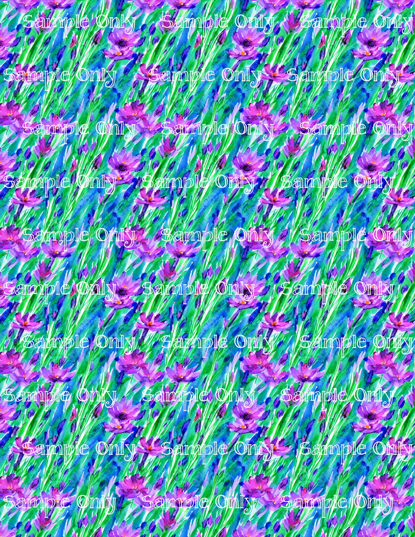 Watercolor Floral Pattern Image Sheet For Polymer Clay Transfer Decal DIGITAL FILE OR PRINTED WCF06