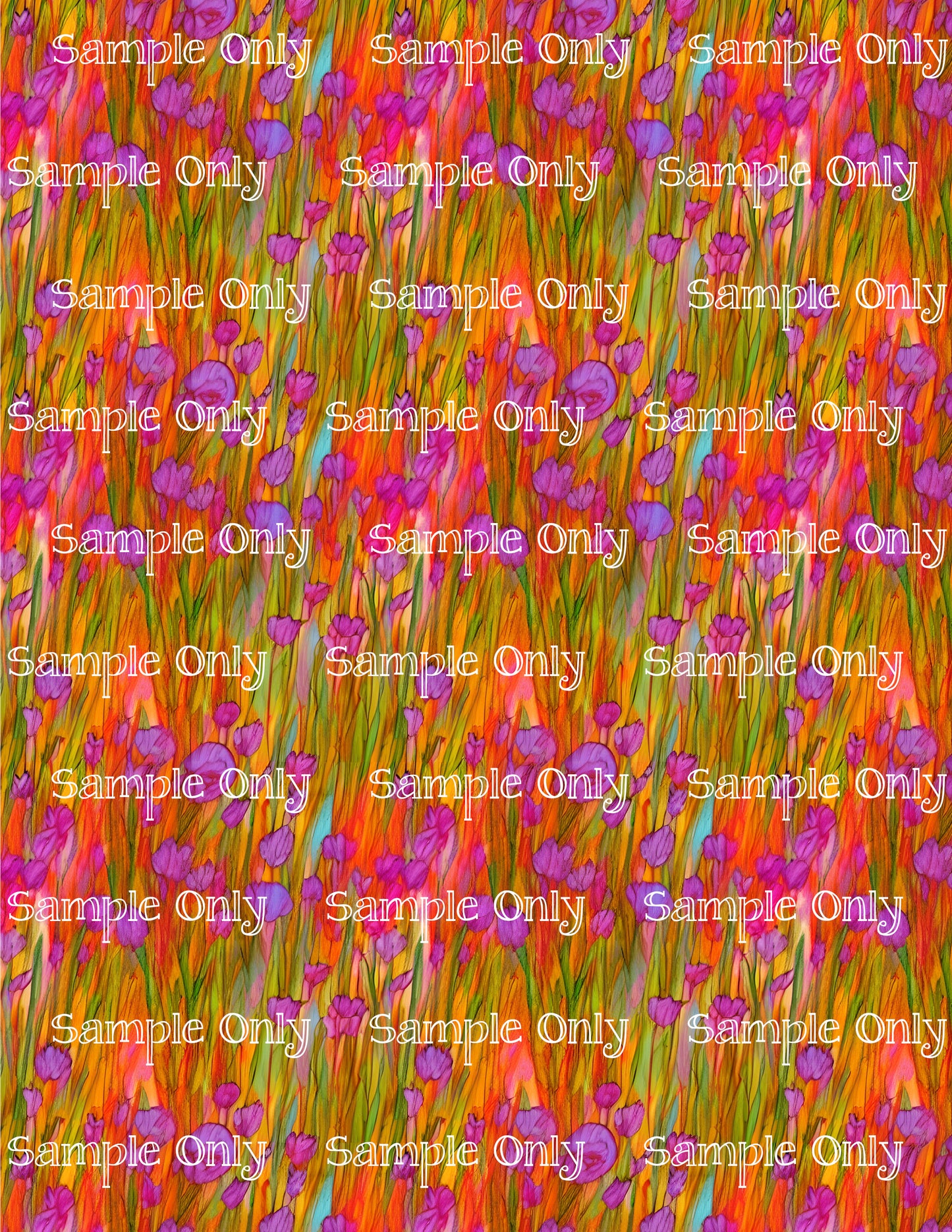 Watercolor Floral Pattern Image Sheet For Polymer Clay Transfer Decal DIGITAL FILE OR PRINTED WCF07