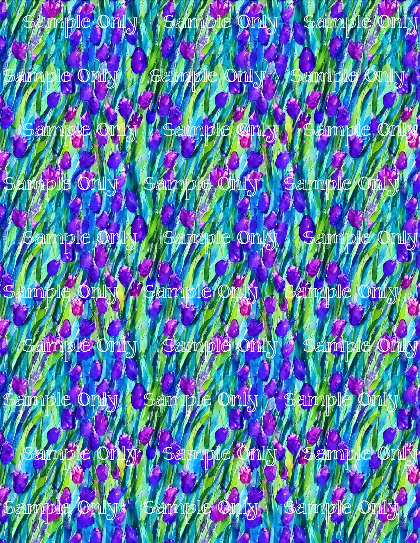 Watercolor Floral Pattern Image Sheet For Polymer Clay Transfer Decal DIGITAL FILE OR PRINTED WCF09