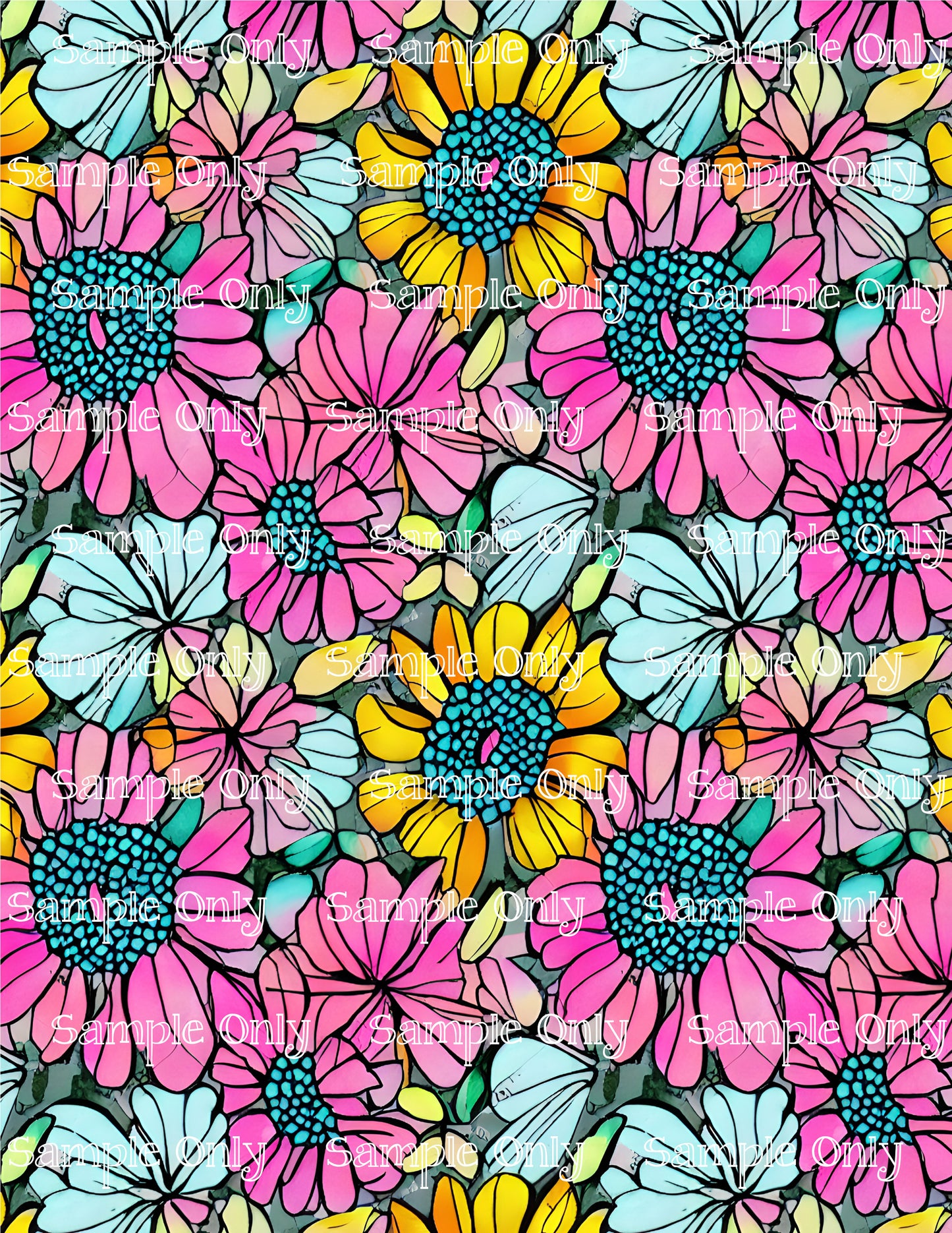 Wildflower Floral Pattern Image Sheet For Polymer Clay Transfer Decal DIGITAL FILE OR PRINTED WFF12