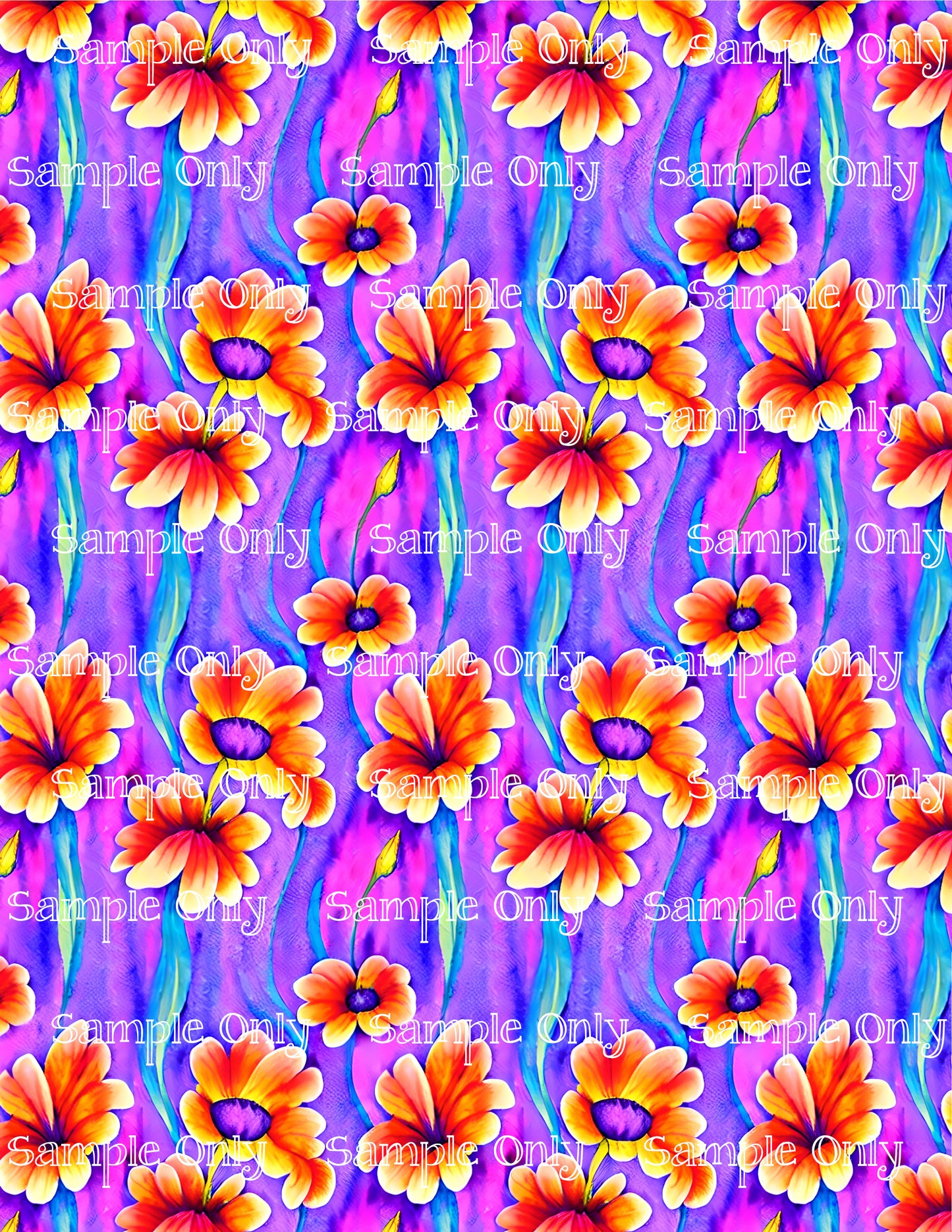 Wildflower Floral Pattern Image Sheet For Polymer Clay Transfer Decal DIGITAL FILE OR PRINTED WFF18