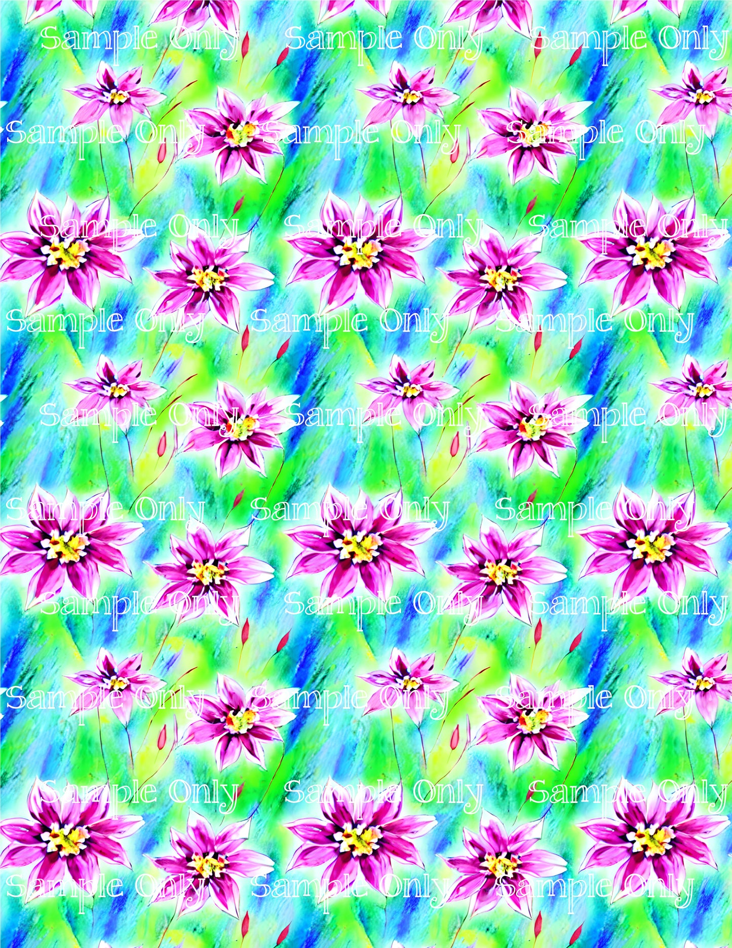 Wildflower Floral Pattern Image Sheet For Polymer Clay Transfer Decal DIGITAL FILE OR PRINTED WFF04