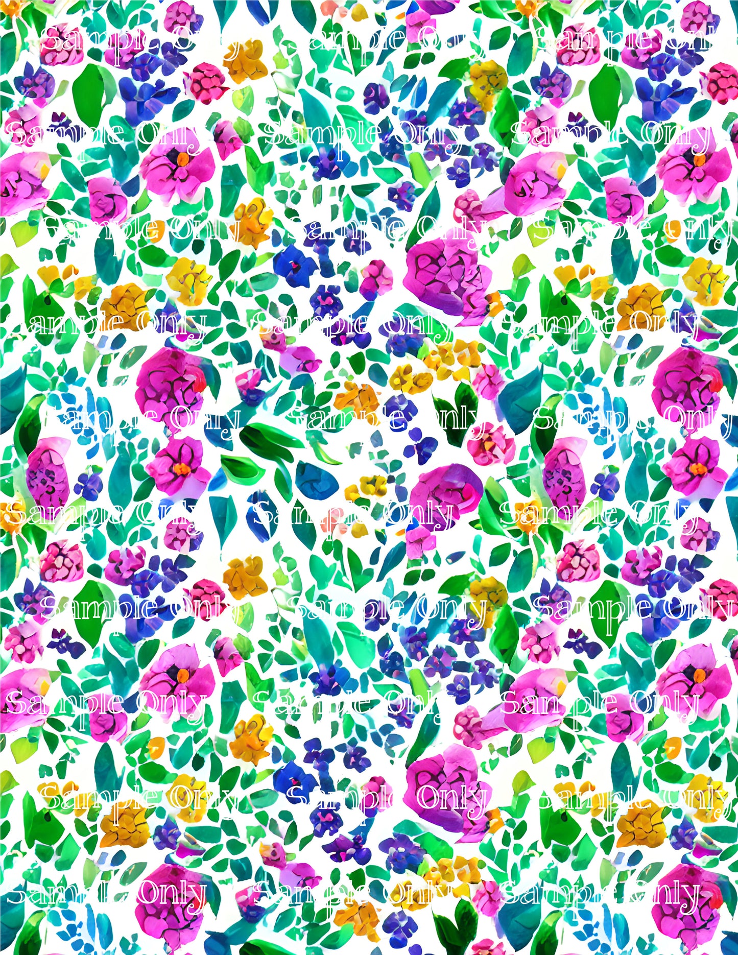 Wildflower Floral Pattern Image Sheet For Polymer Clay Transfer Decal DIGITAL FILE OR PRINTED WFF07