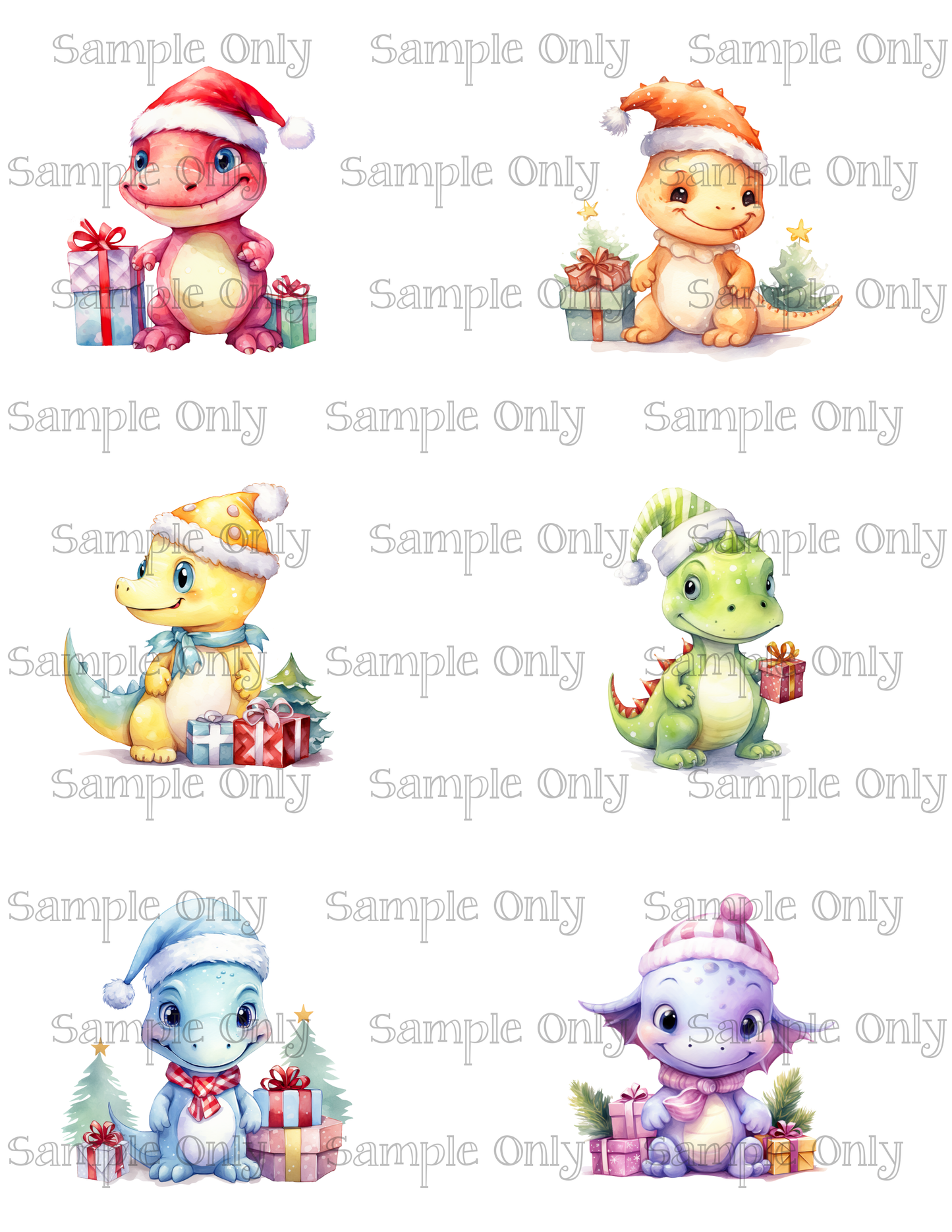 2.5 Inch Baby Dinosaur 01 Image Sheet For Polymer Clay Transfer Decal DIGITAL FILE OR PRINTED