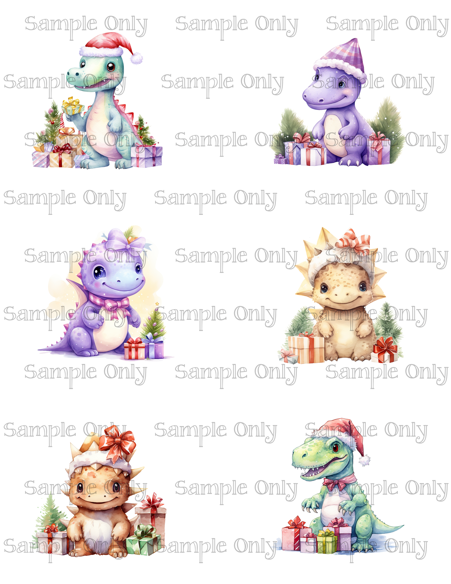 2.5 Inch Baby Dinosaur 02 Image Sheet For Polymer Clay Transfer Decal DIGITAL FILE OR PRINTED