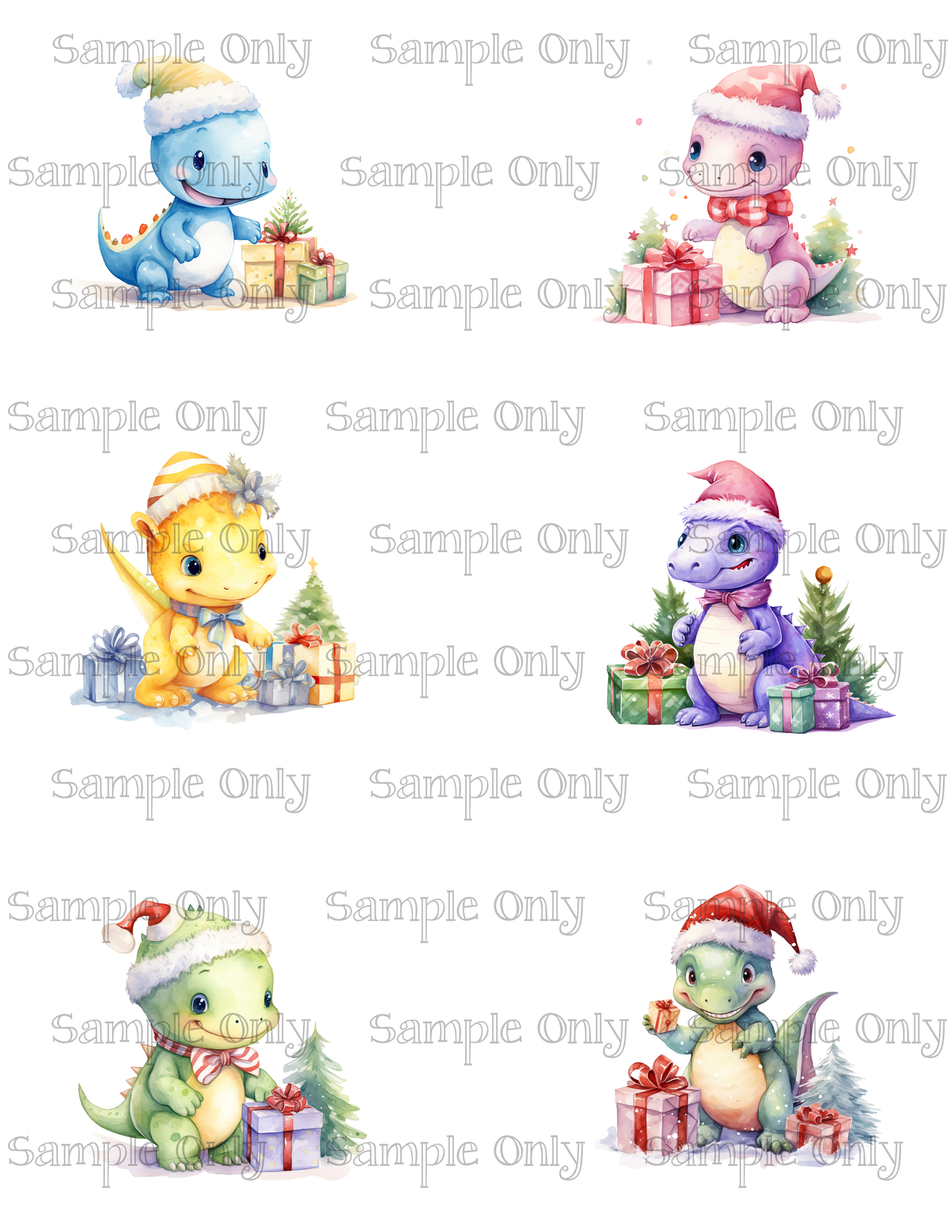 2.5 Inch Baby Dinosaur 03 Image Sheet For Polymer Clay Transfer Decal DIGITAL FILE OR PRINTED