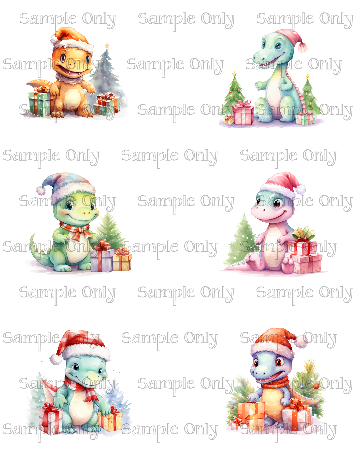 2.5 Inch Baby Dinosaur 04 Image Sheet For Polymer Clay Transfer Decal DIGITAL FILE OR PRINTED