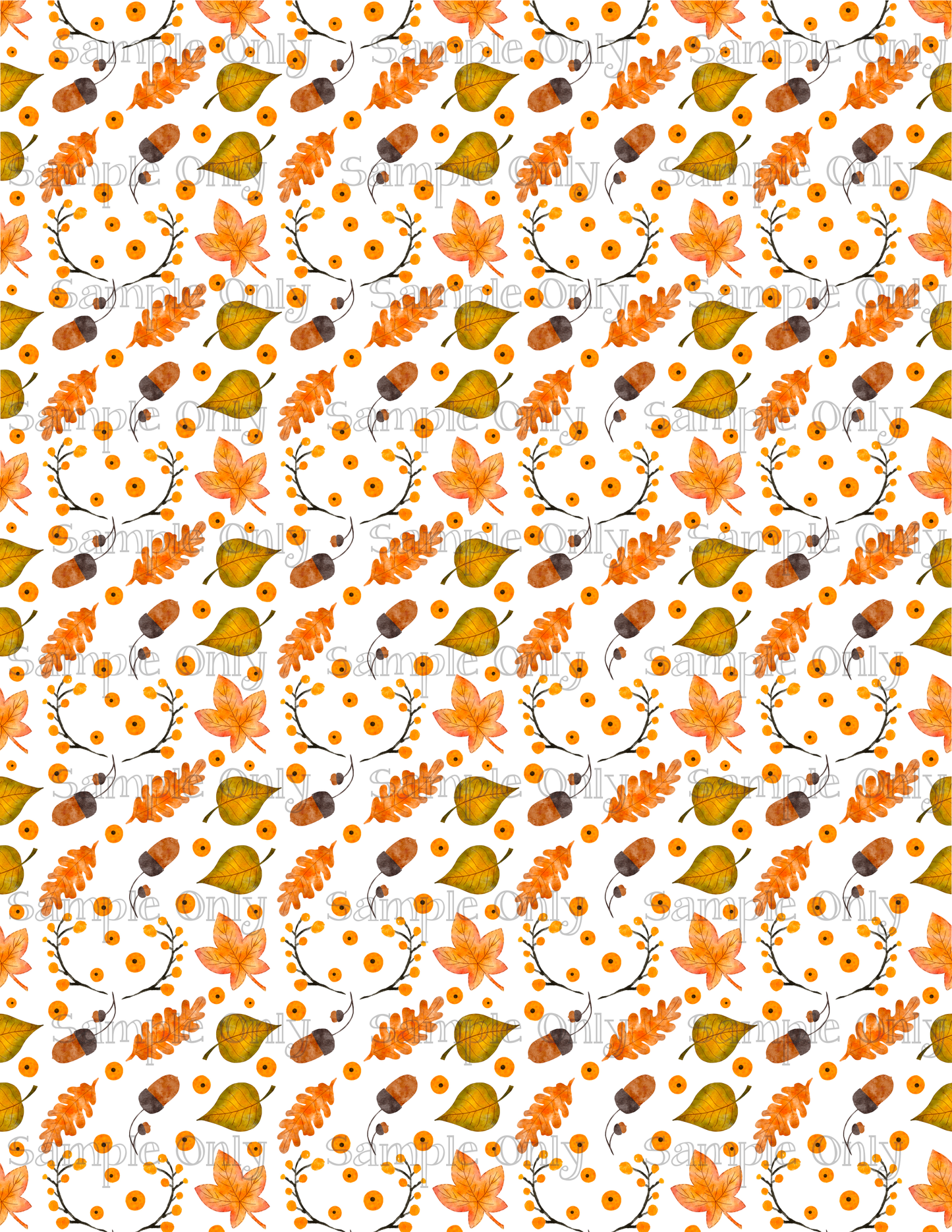 Autumn Leaves and Acorns Image Sheet For Polymer Clay Transfer Decal DIGITAL FILE OR PRINTED