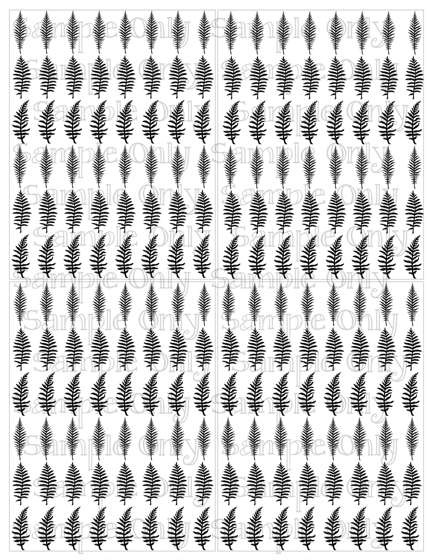 Medium Fern Leaf DIGITAL OR PRINTED Image Transfer Sheet For Polymer Clay