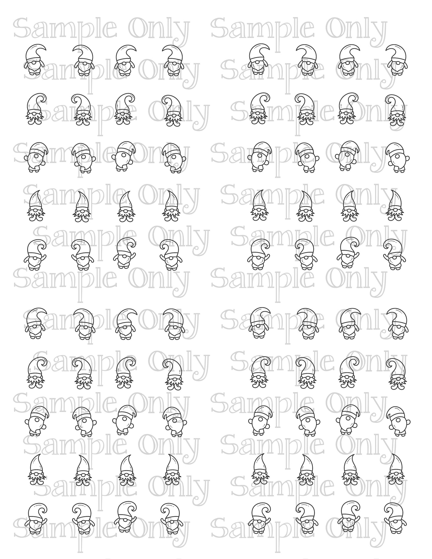 .75 Inch Gnomes Image Sheet For Polymer Clay Transfer Decal DIGITAL FILE OR PRINTED