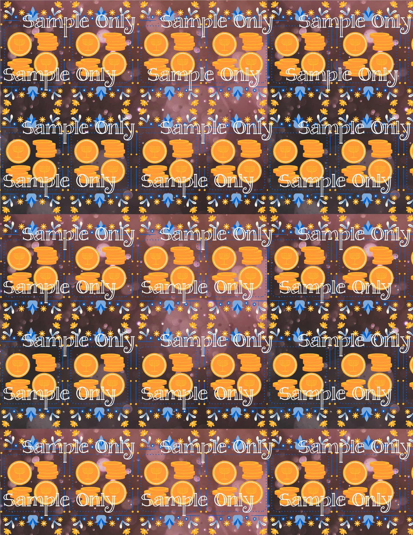 Hanukkah Pattern 43 Image Sheet For Polymer Clay Transfer Decal DIGITAL FILE OR PRINTED