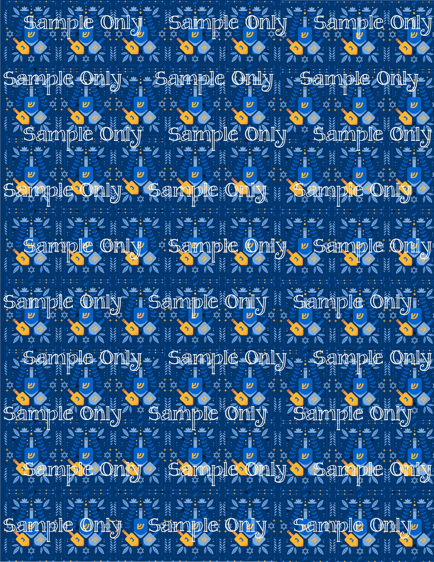 Hanukkah Pattern 52 Image Sheet For Polymer Clay Transfer Decal DIGITAL FILE OR PRINTED