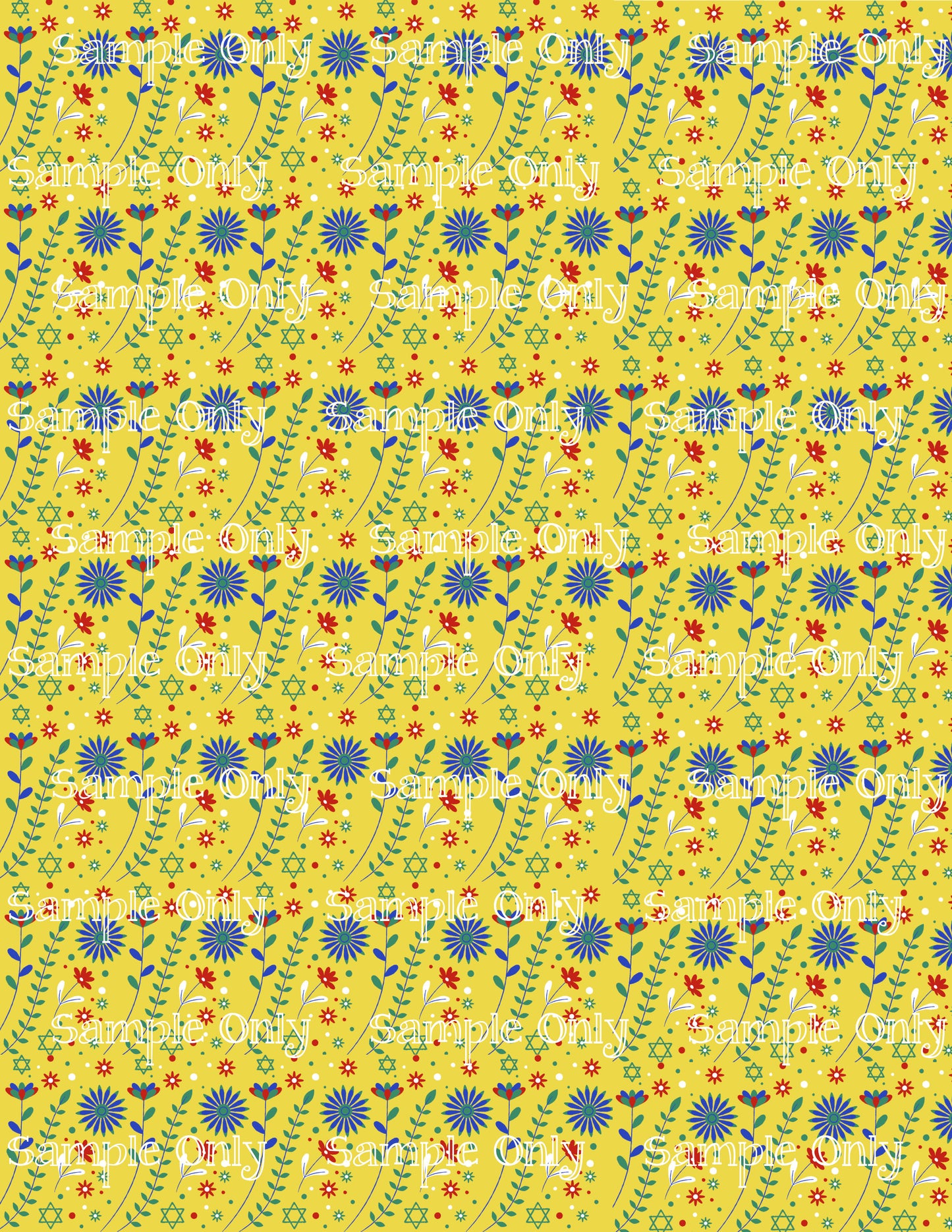 Hanukkah Pattern 05 Image Sheet For Polymer Clay Transfer Decal DIGITAL FILE OR PRINTED