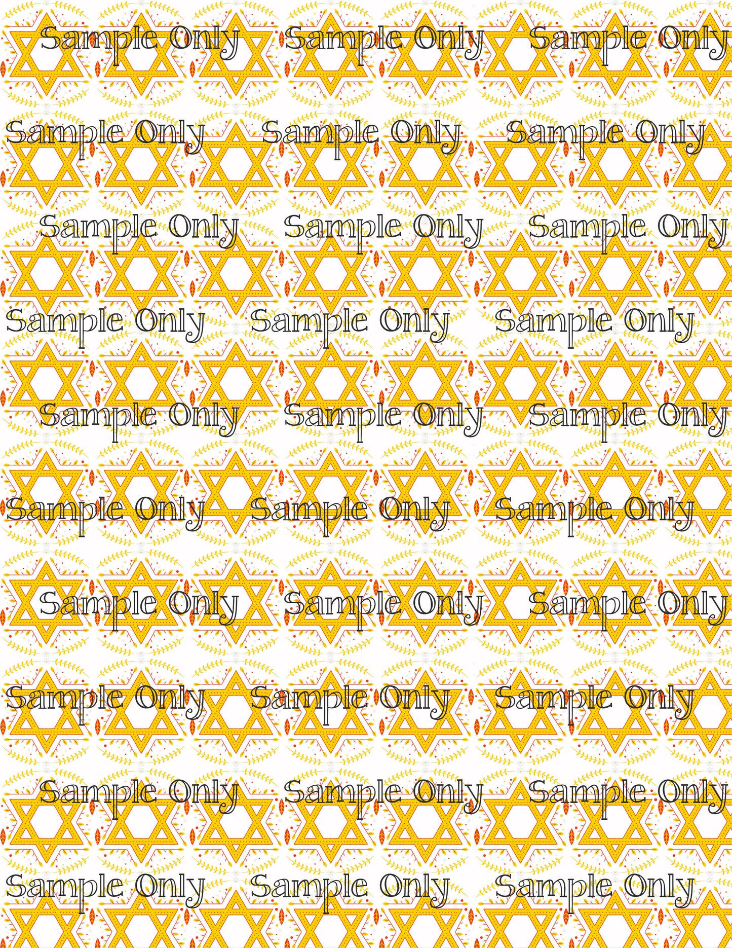 Hanukkah Pattern 06 Image Sheet For Polymer Clay Transfer Decal DIGITAL FILE OR PRINTED