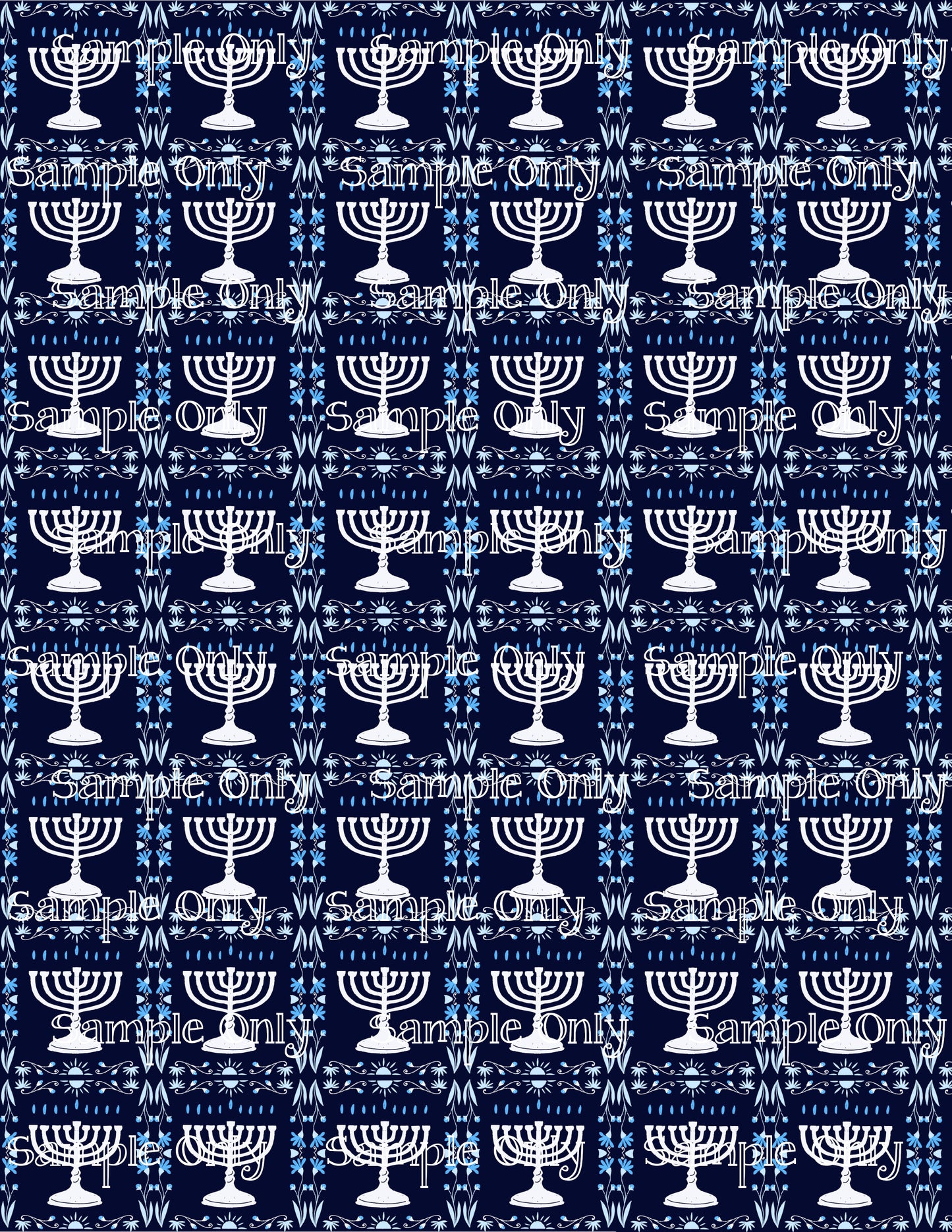 Hanukkah Pattern 08 Image Sheet For Polymer Clay Transfer Decal DIGITAL FILE OR PRINTED