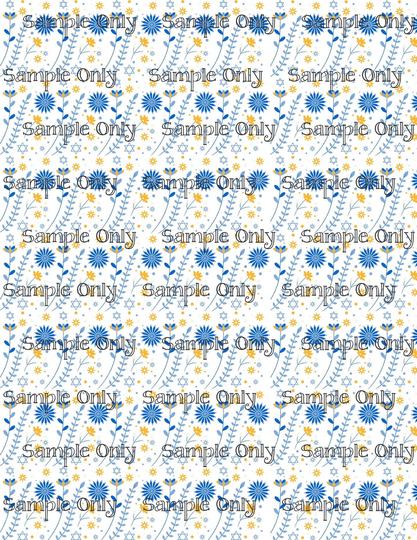 Hanukkah Pattern 93 Image Sheet For Polymer Clay Transfer Decal DIGITAL FILE OR PRINTED