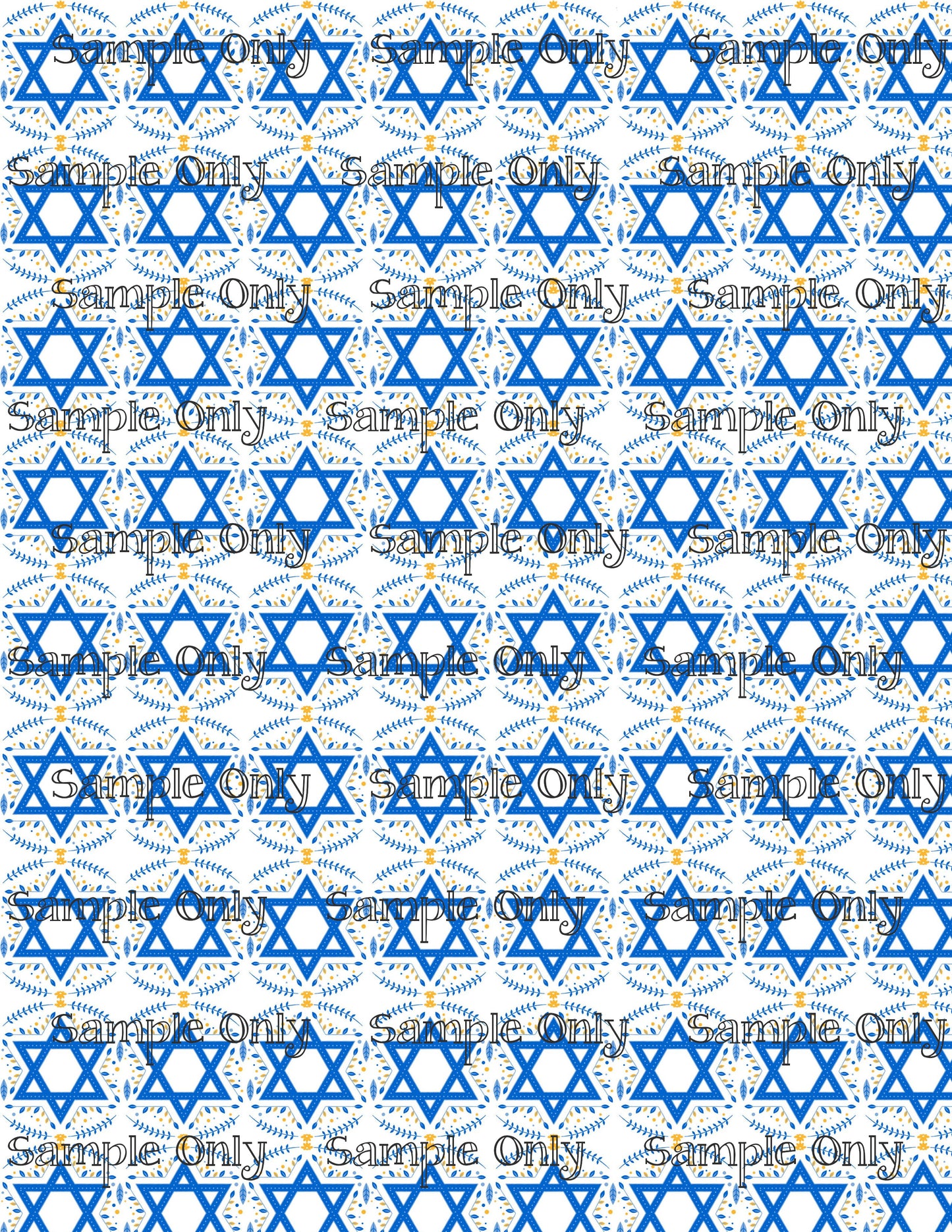 Hanukkah Pattern 95 Image Sheet For Polymer Clay Transfer Decal DIGITAL FILE OR PRINTED