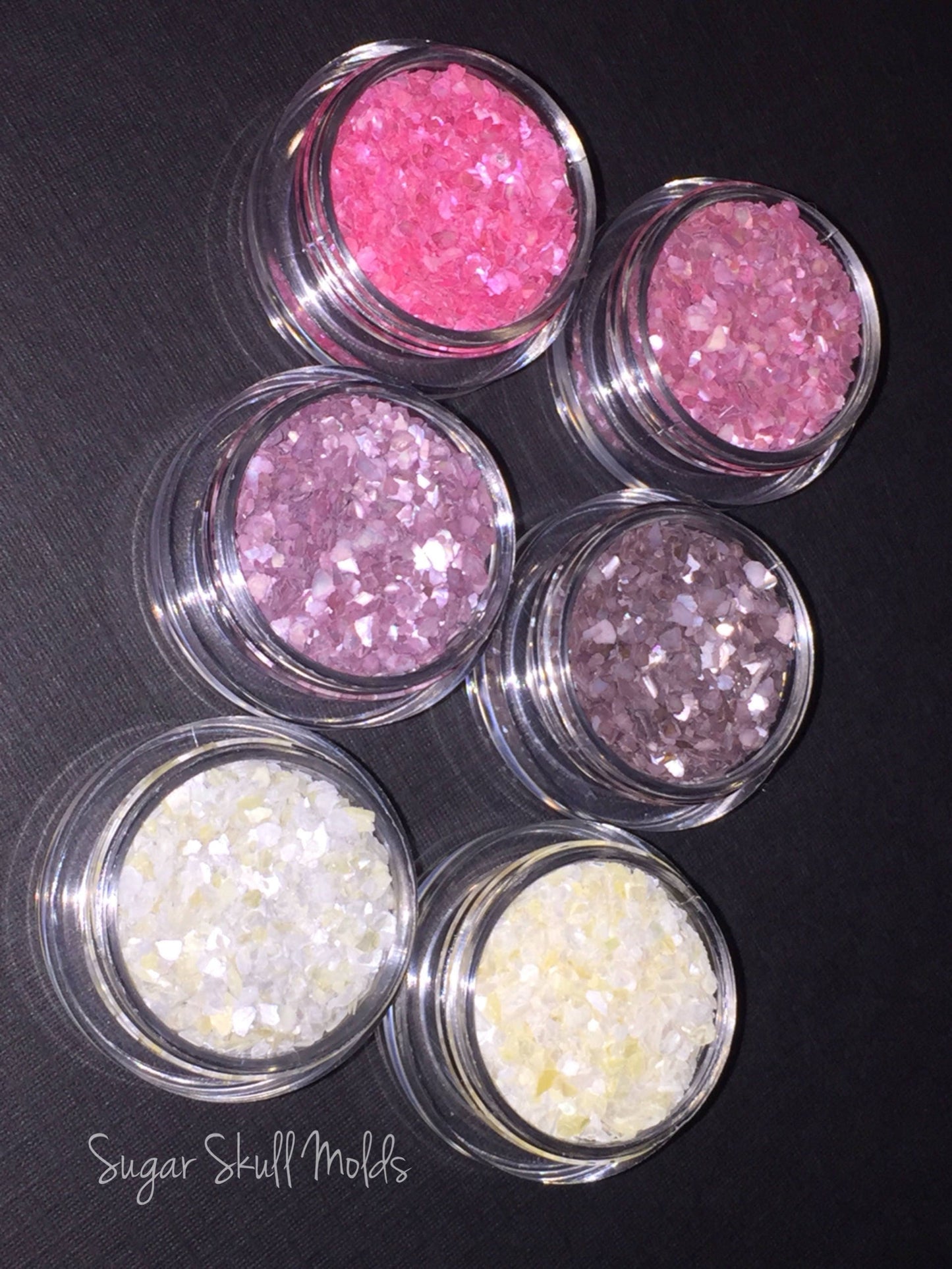 6 Jars Of Light Mini Undrilled Mother Of Pearl Chips