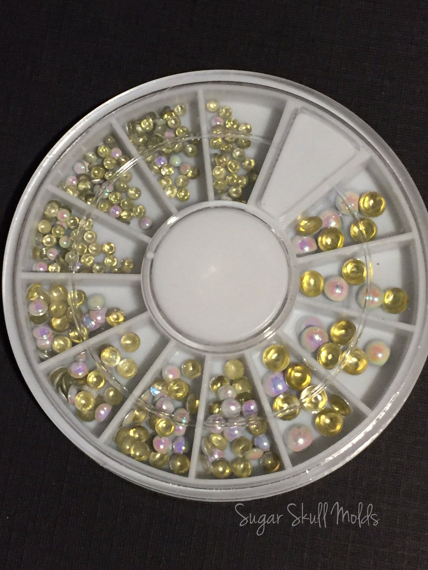 White AB Round Metal Bling Flatback 2-4mm