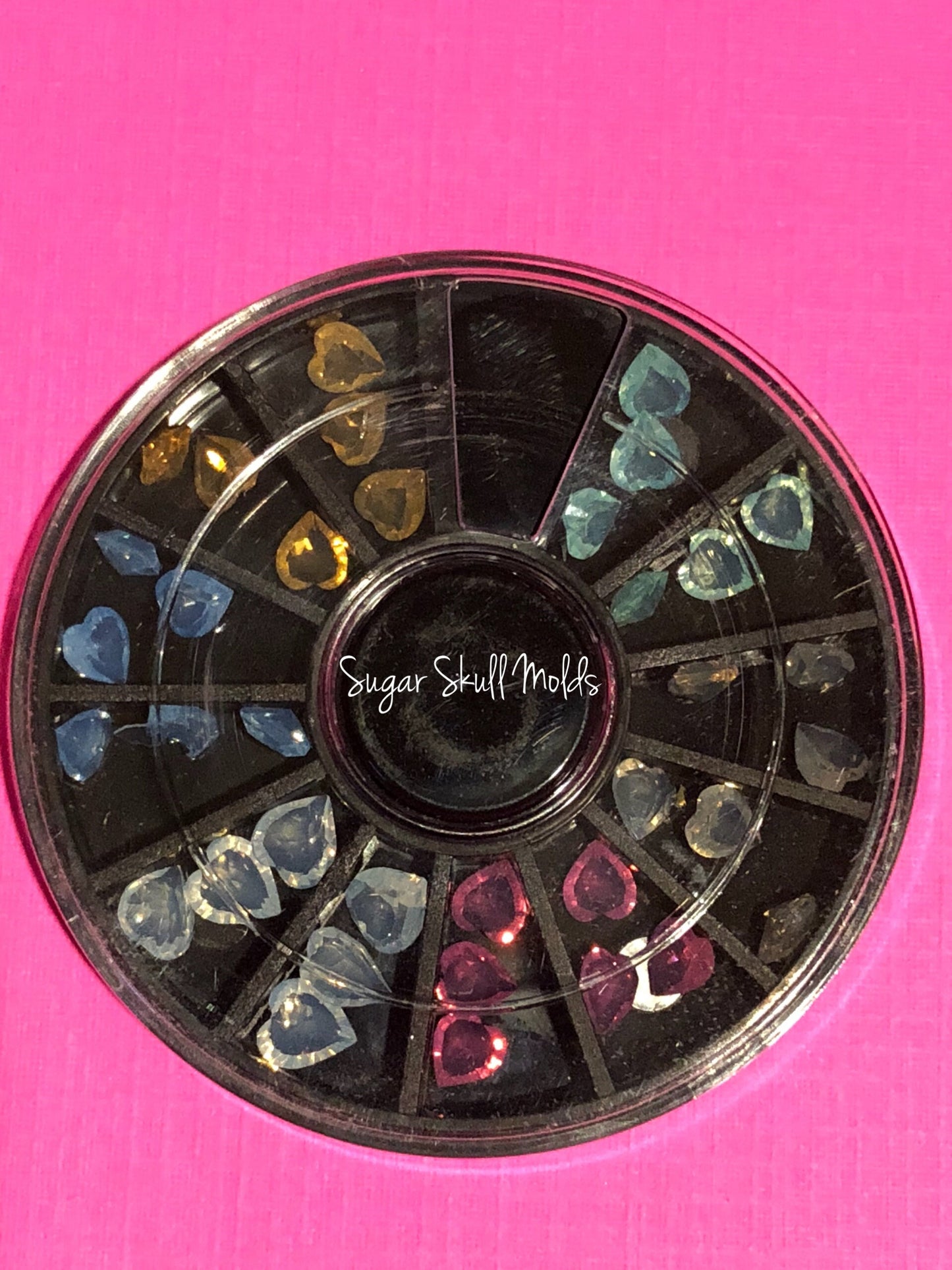 Opaque Pastel Heart Acrylic Rhinestones Mini Point Back Cabochon