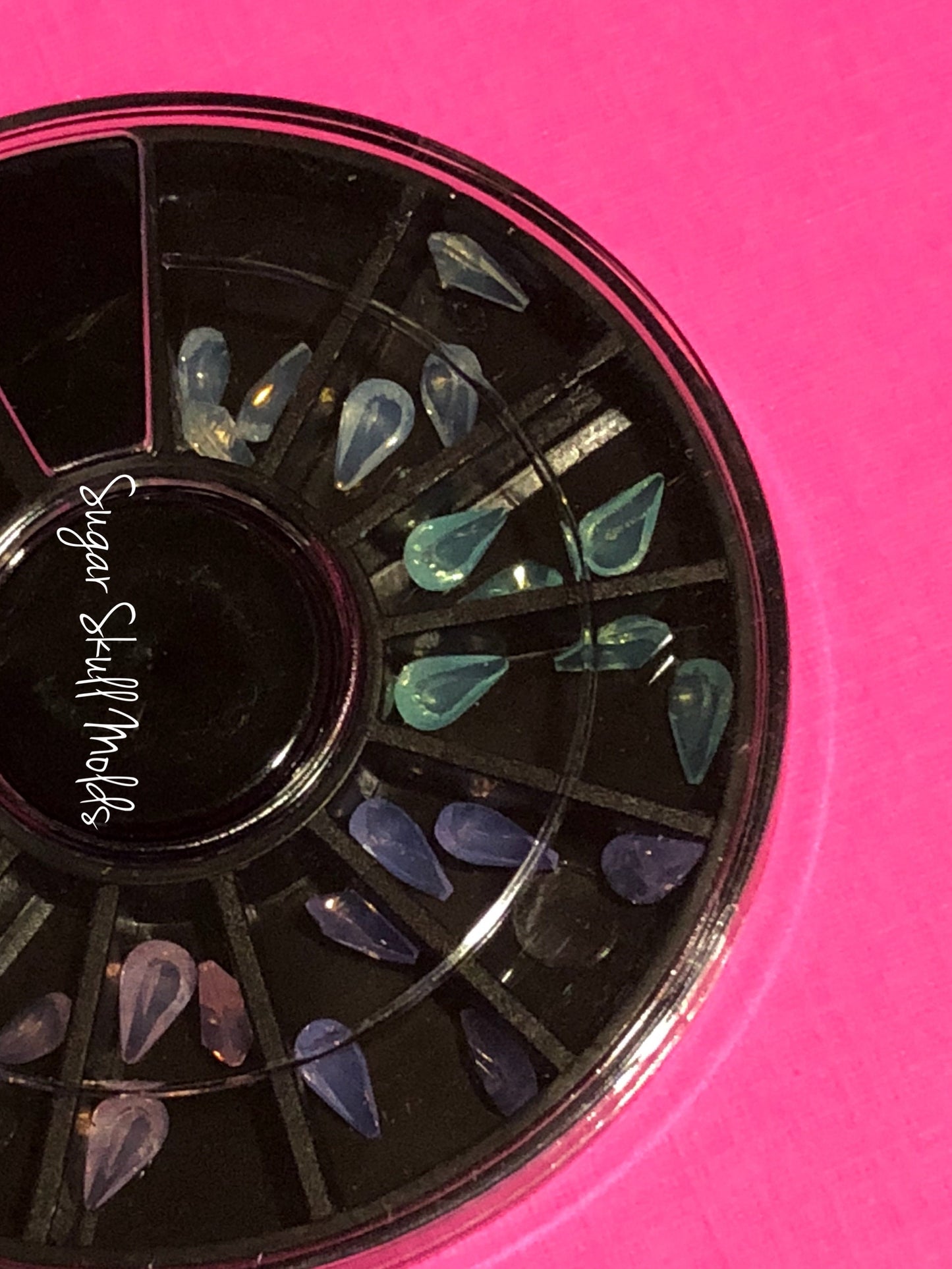 Opaque Pastel Teardrop Acrylic Rhinestones Mini Point Back Cabochon