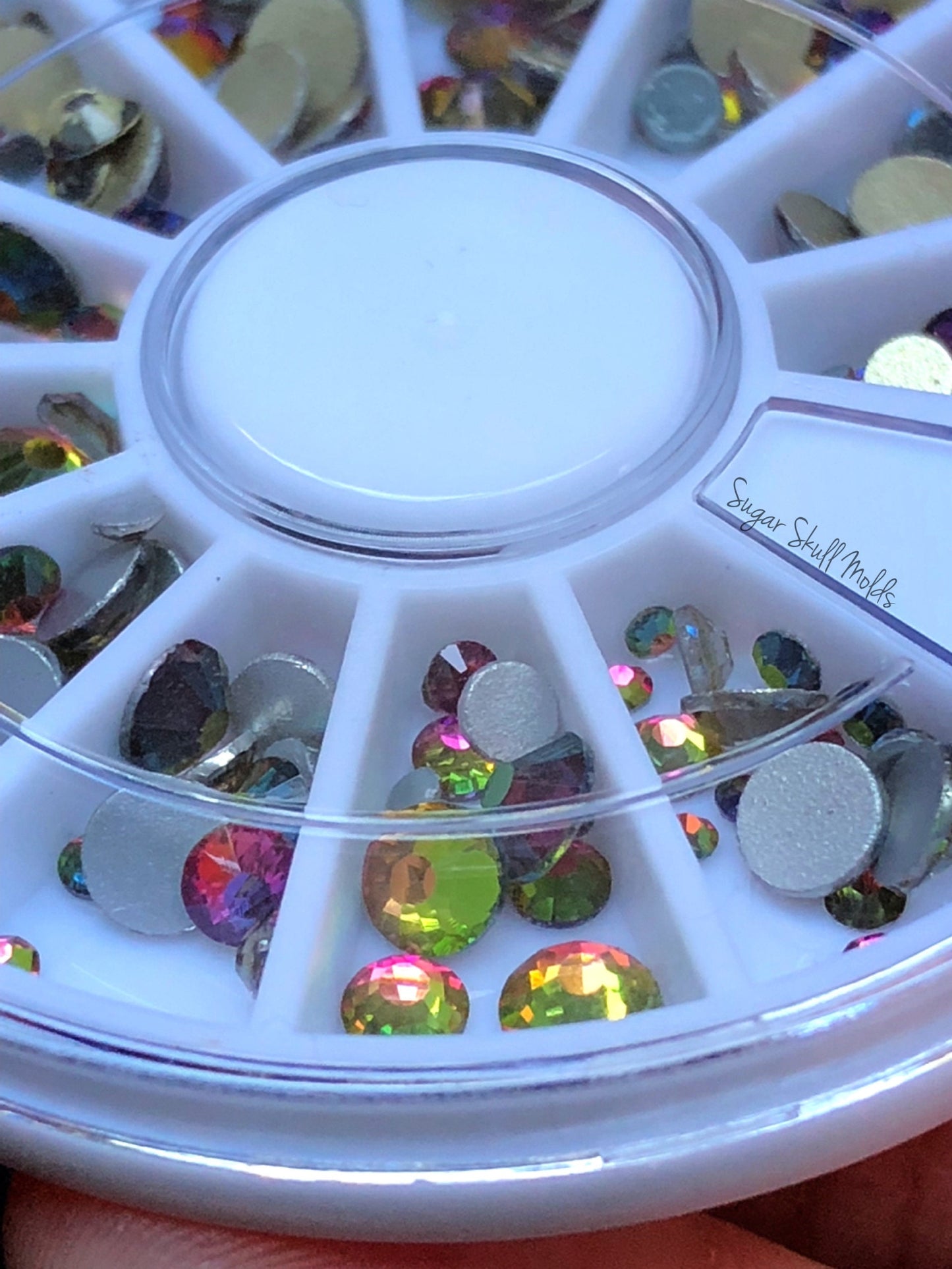 Assorted Gradient 2-5mm Round Glass Crystal Rhinestones Flatback Cabochon