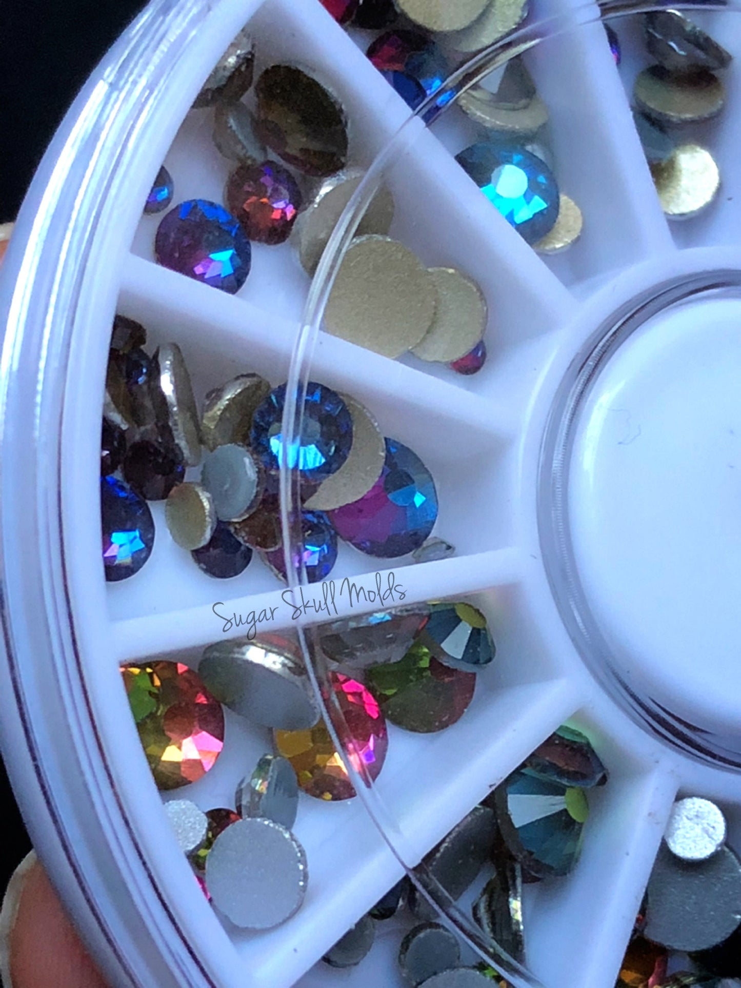 Assorted Gradient 2-5mm Round Glass Crystal Rhinestones Flatback Cabochon