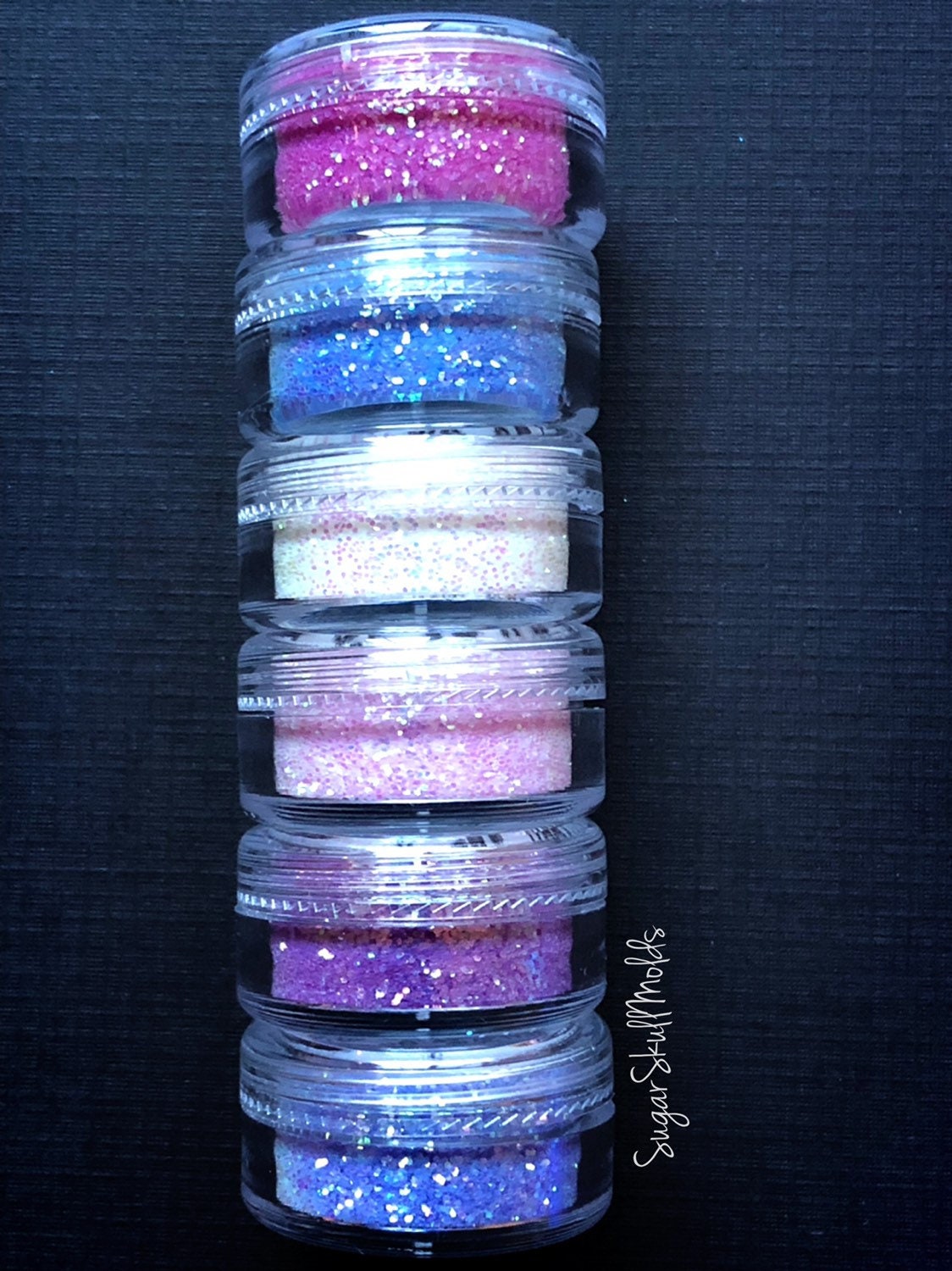 6 Jar Set Of Premium Ultrafine Color Changing UV Glitter